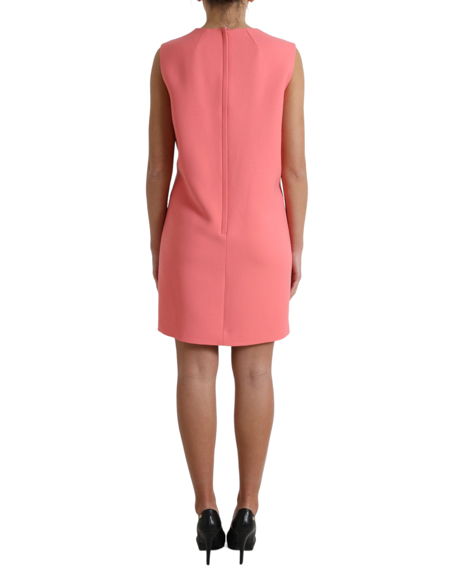 Dolce & Gabbana Pink Virgin Wool Sleeveless Mini Dress-5