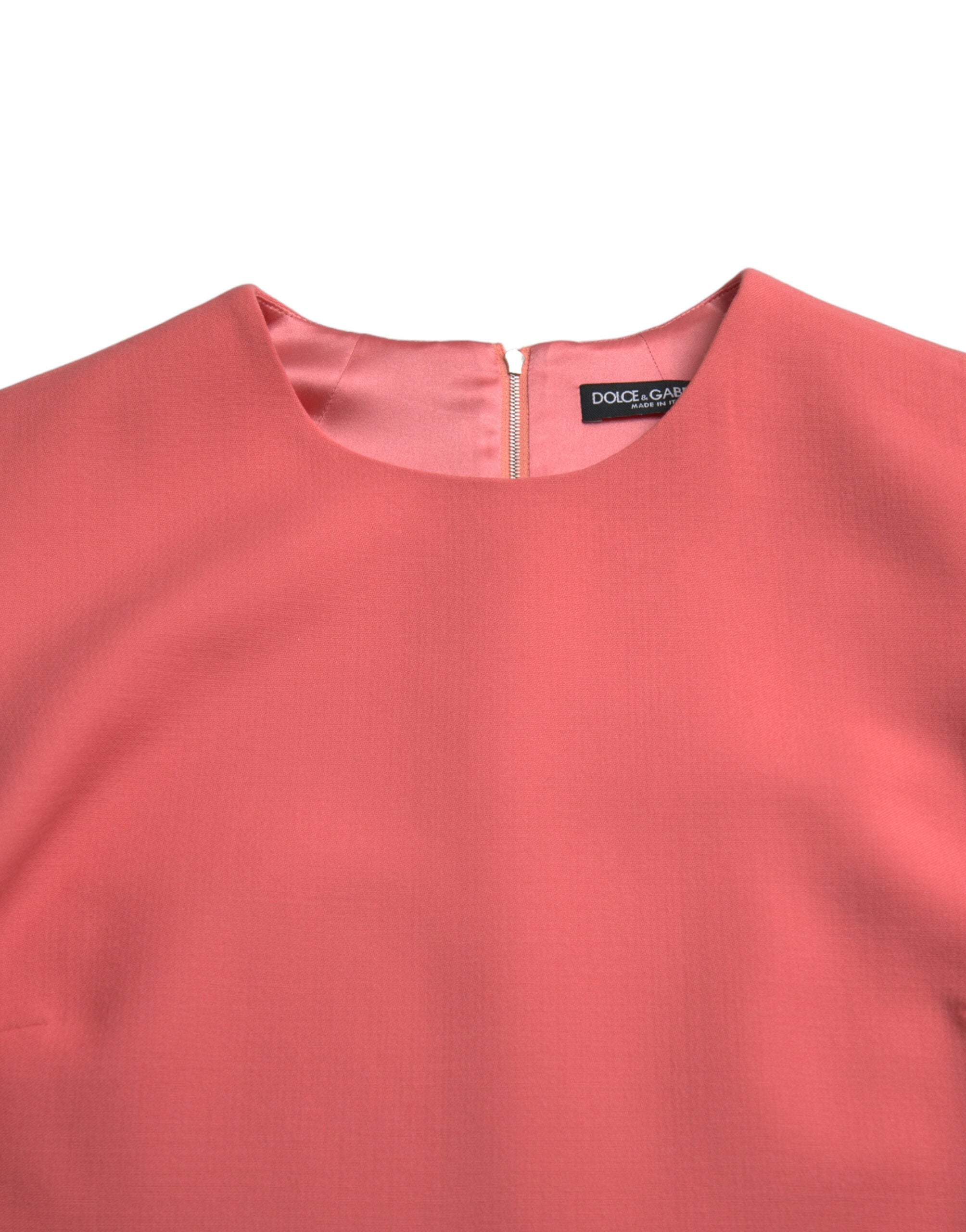 Dolce & Gabbana Pink Virgin Wool Sleeveless Mini Dress-6