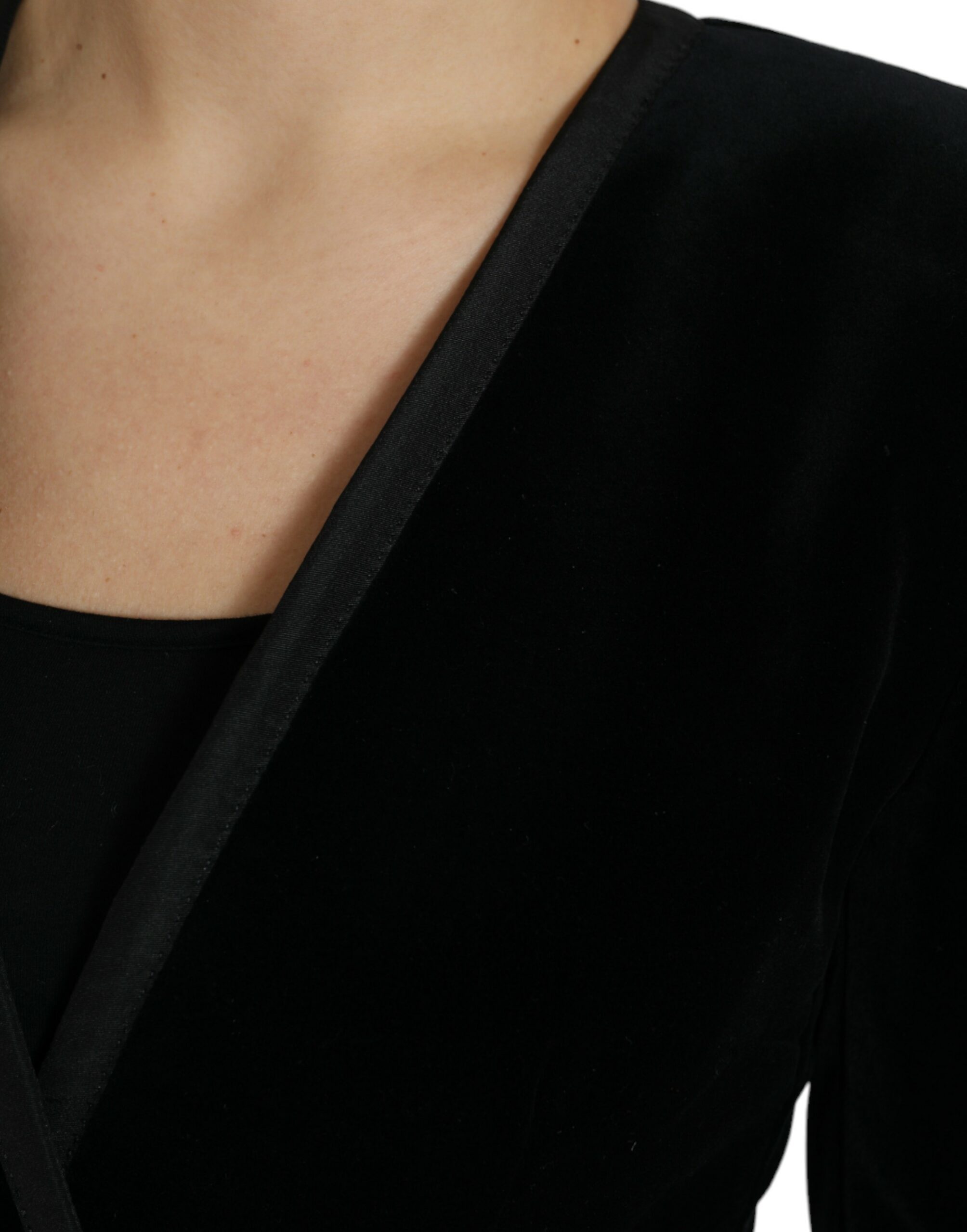 Chaqueta cruzada de Dolce & Gabbana en terciopelo de algodón negro-5