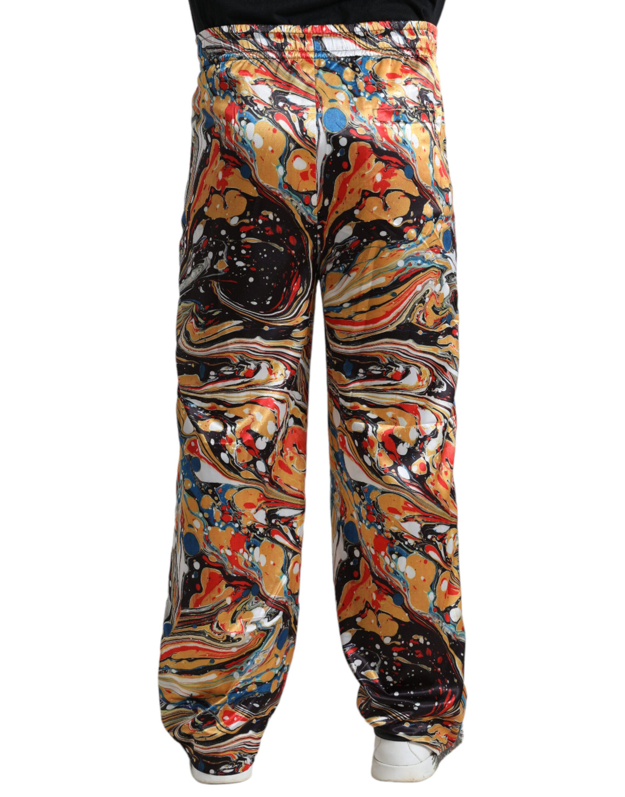 Dolce & Gabbana Multicolor Marmorierte Satin-Hose-2