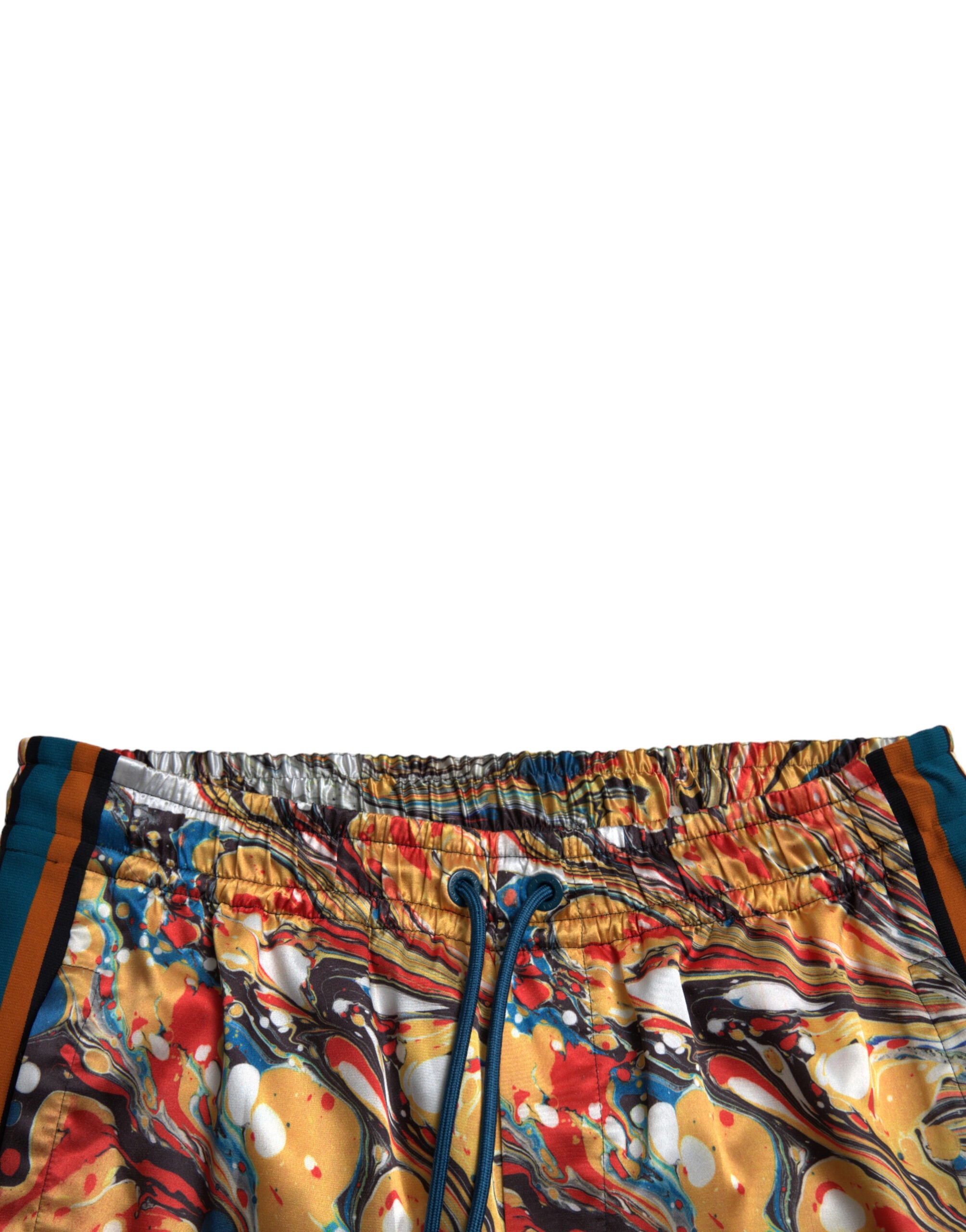Dolce & Gabbana Multicolor Marmorierte Satin-Hose-5