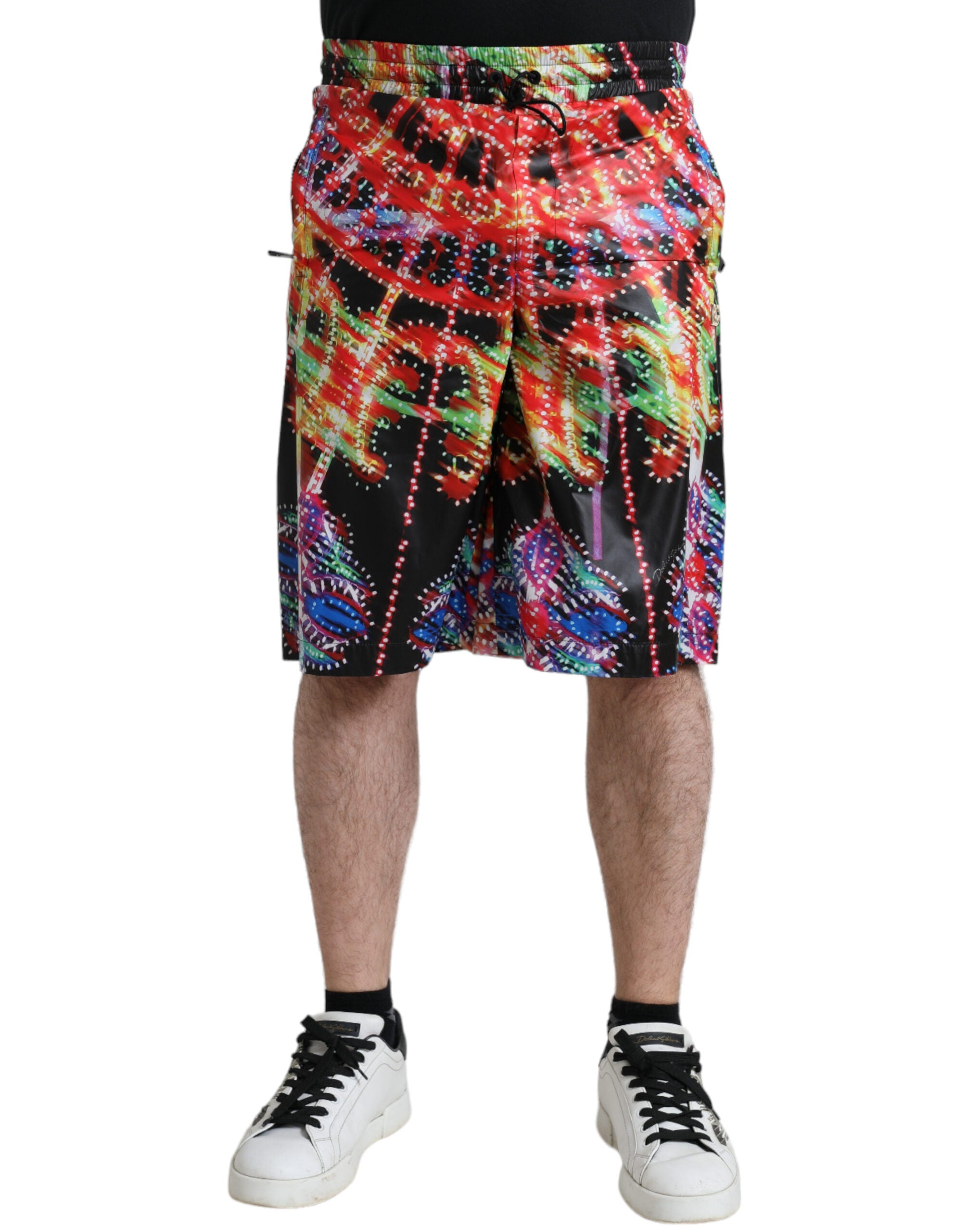 Dolce & Gabbana Multicolor Luminarie Print Men's Bermuda Shorts-1