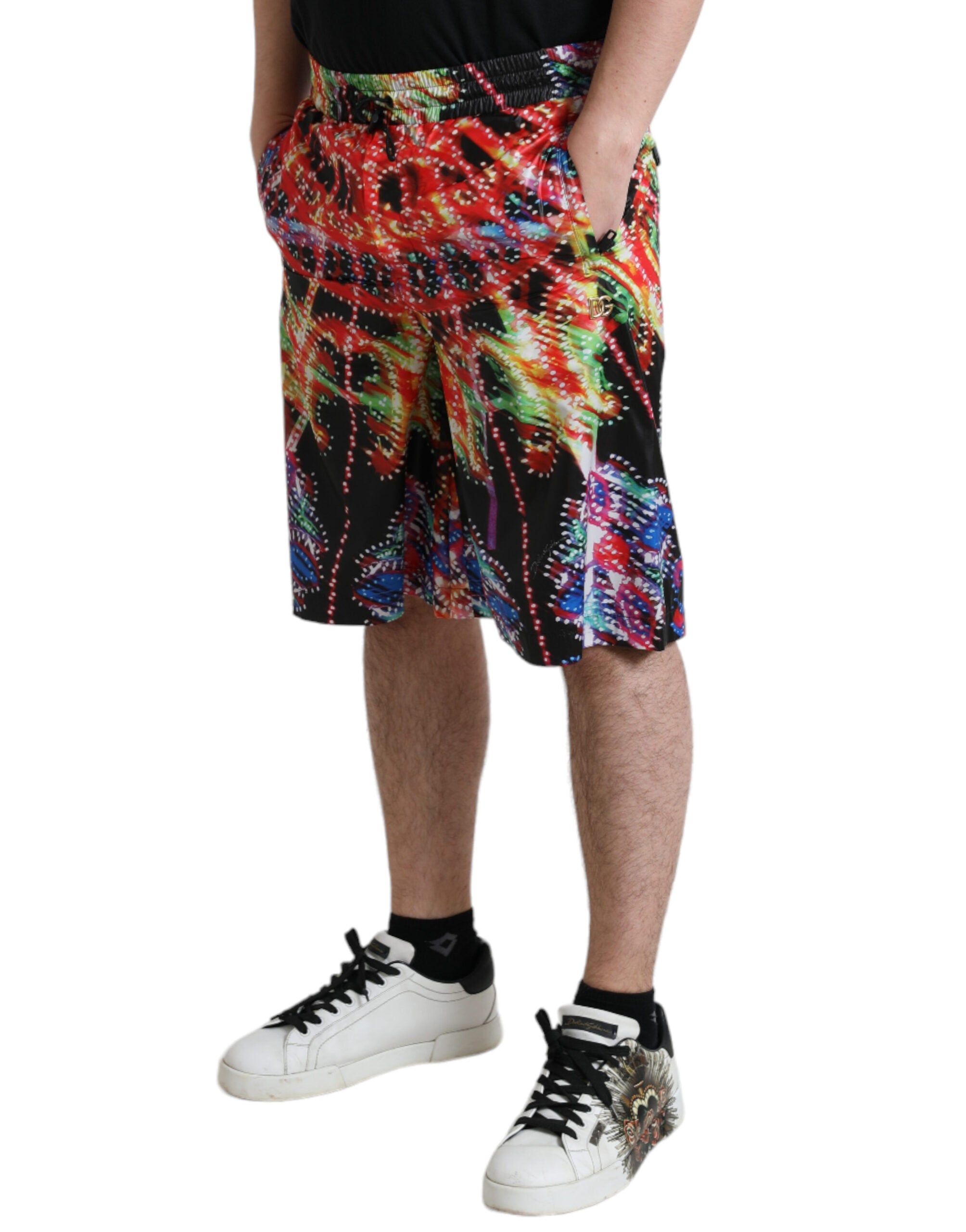 Dolce & Gabbana Multicolor Luminarie Print Men's Bermuda Shorts-3