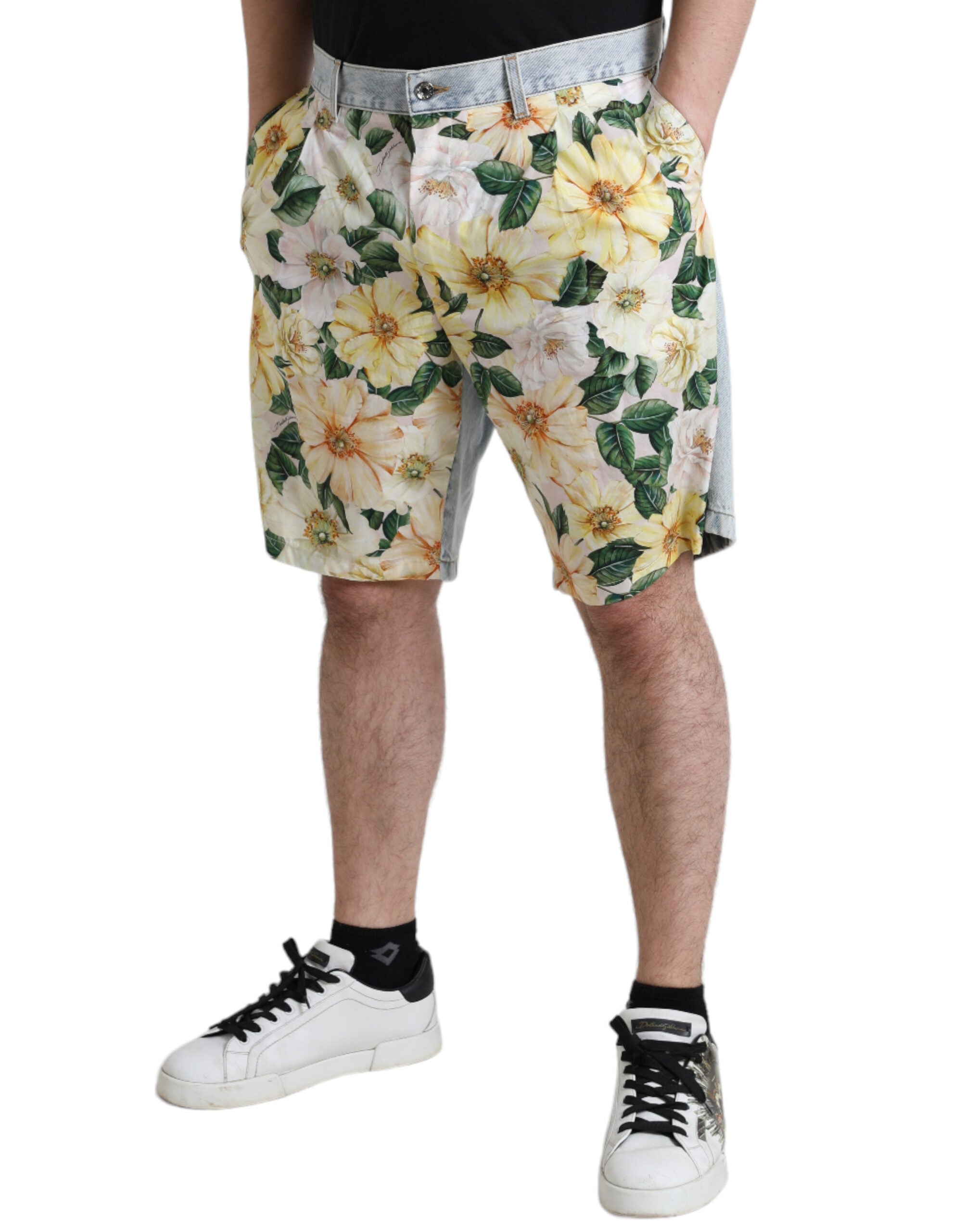 Dolce & Gabbana Bermuda-Shorts aus Denim mit Blumenmuster in mehreren Farben-2