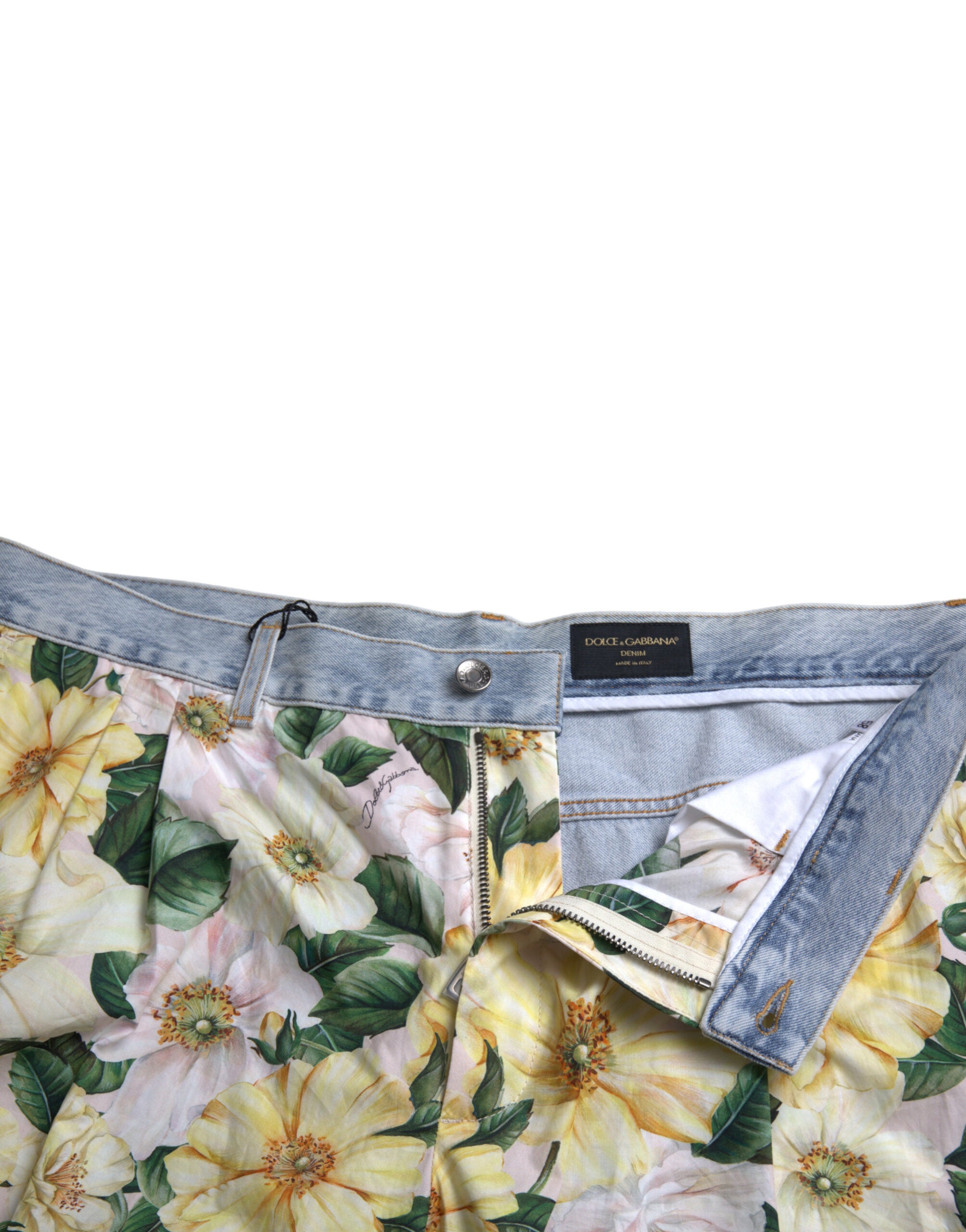 Dolce & Gabbana Bermuda-Shorts aus Denim mit Blumenmuster in mehreren Farben-5