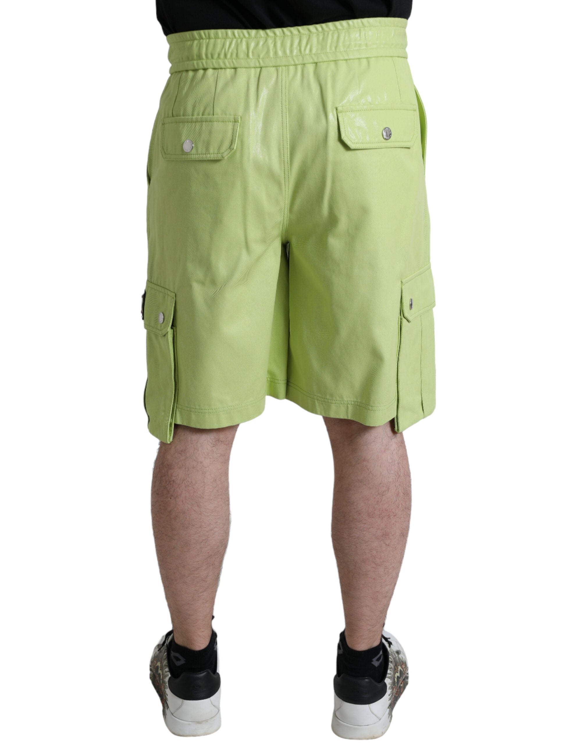 Bermudas cargo Dolce & Gabbana de algodón verde claro para hombre-2