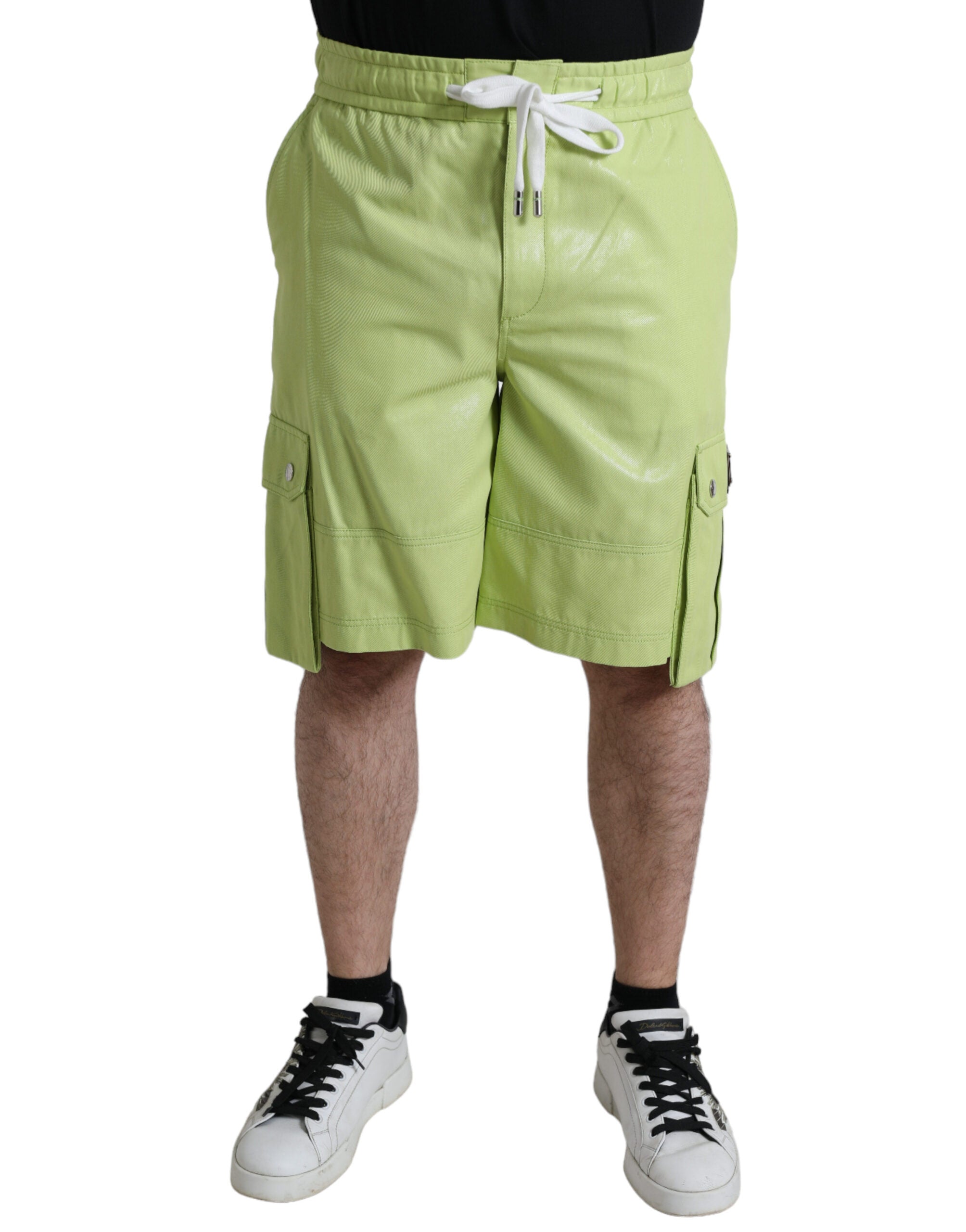 Bermudas cargo Dolce & Gabbana de algodón verde claro para hombre-1