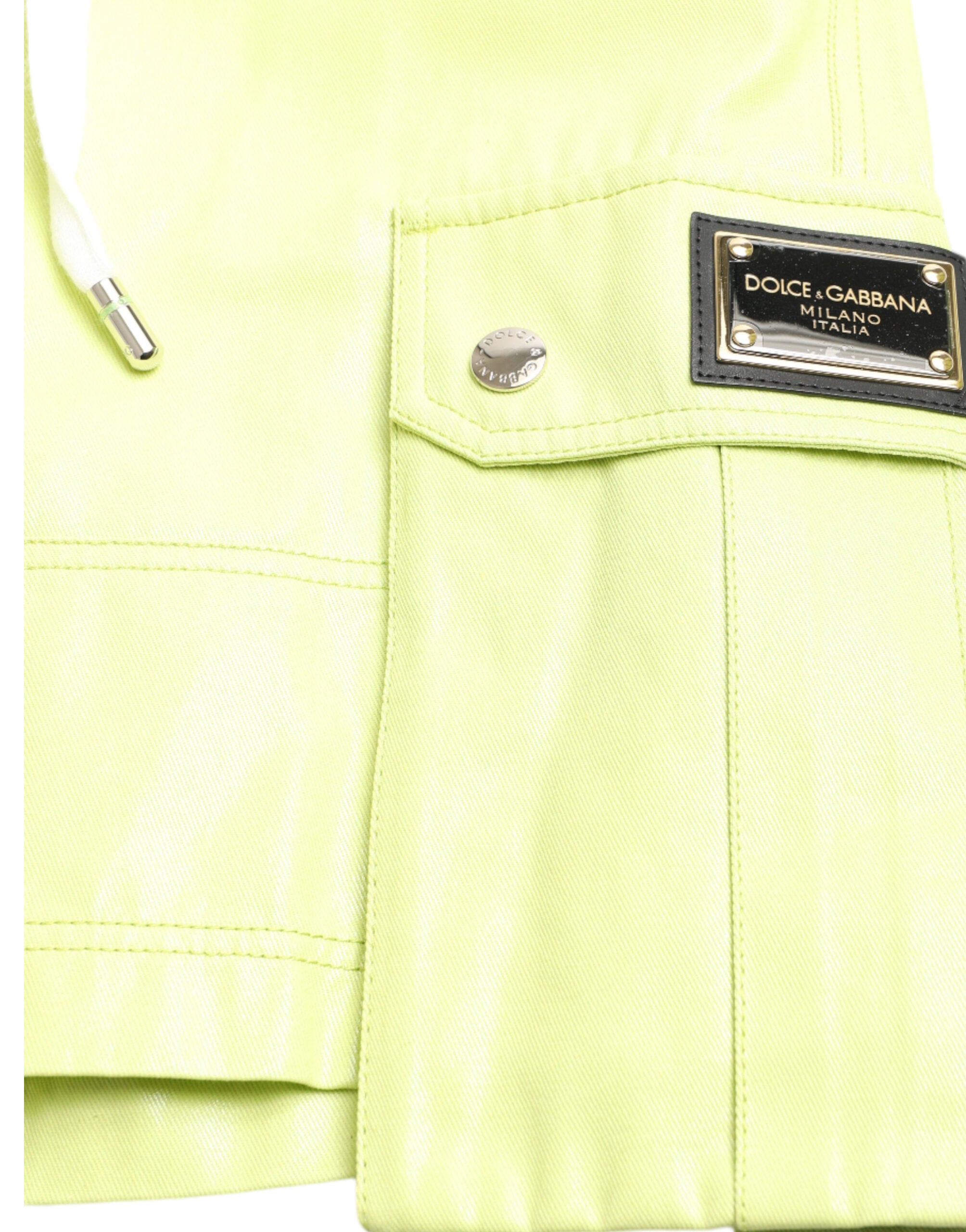 Bermudas cargo Dolce & Gabbana de algodón verde claro para hombre-4