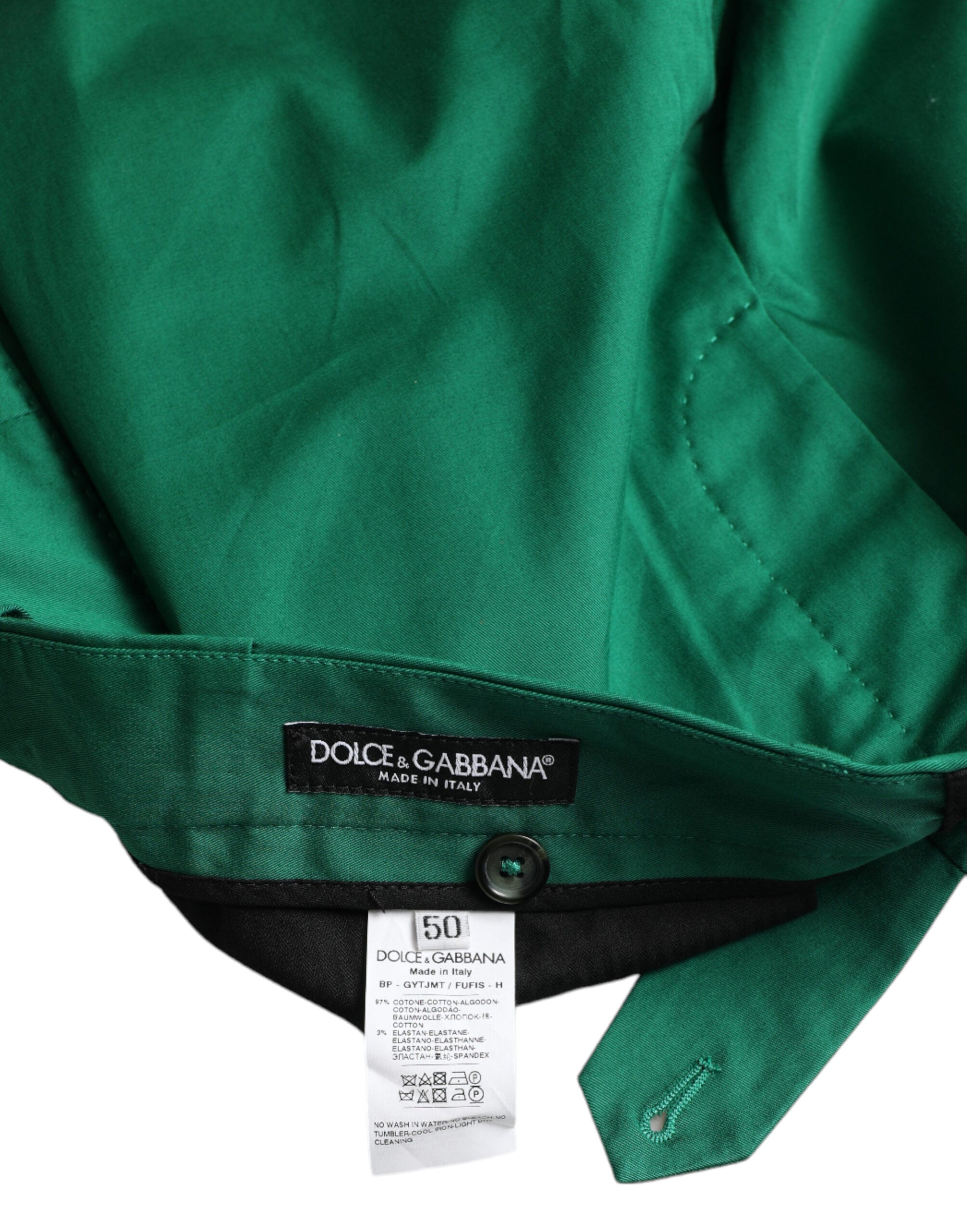 Dolce & Gabbana Deep Green Cotton Stretch Herren Bermuda Shorts-4
