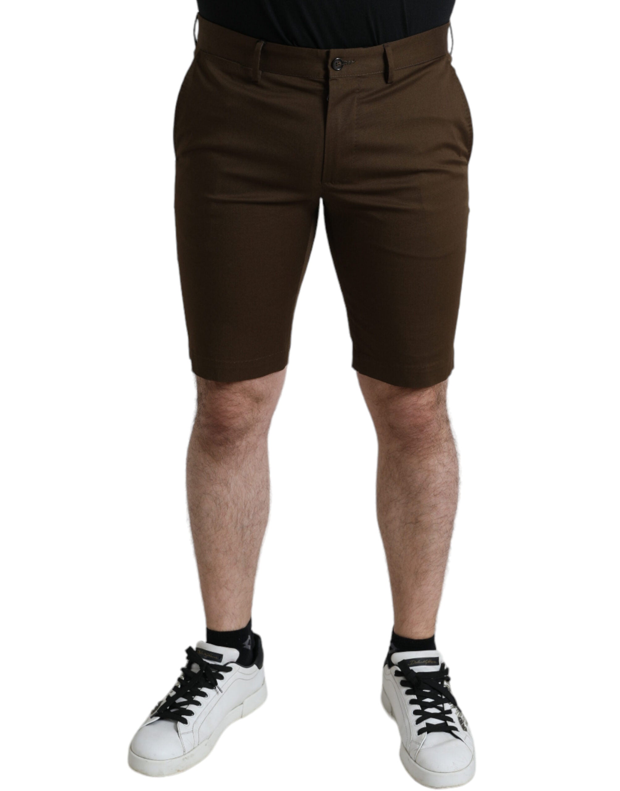 Dolce & Gabbana Brown Cotton Stretch Men's Bermuda Shorts-1