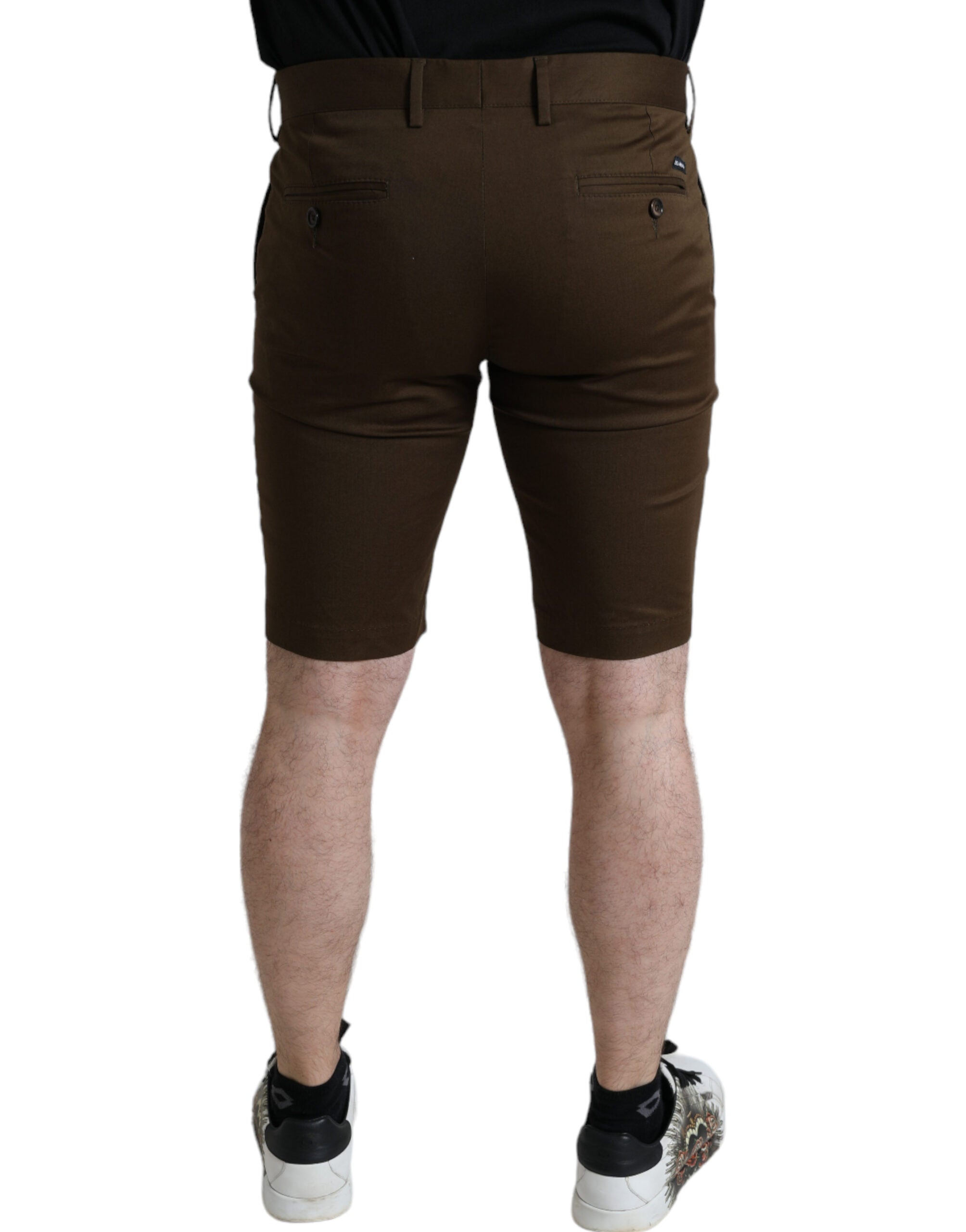 Dolce & Gabbana Brown Cotton Stretch Men's Bermuda Shorts-2
