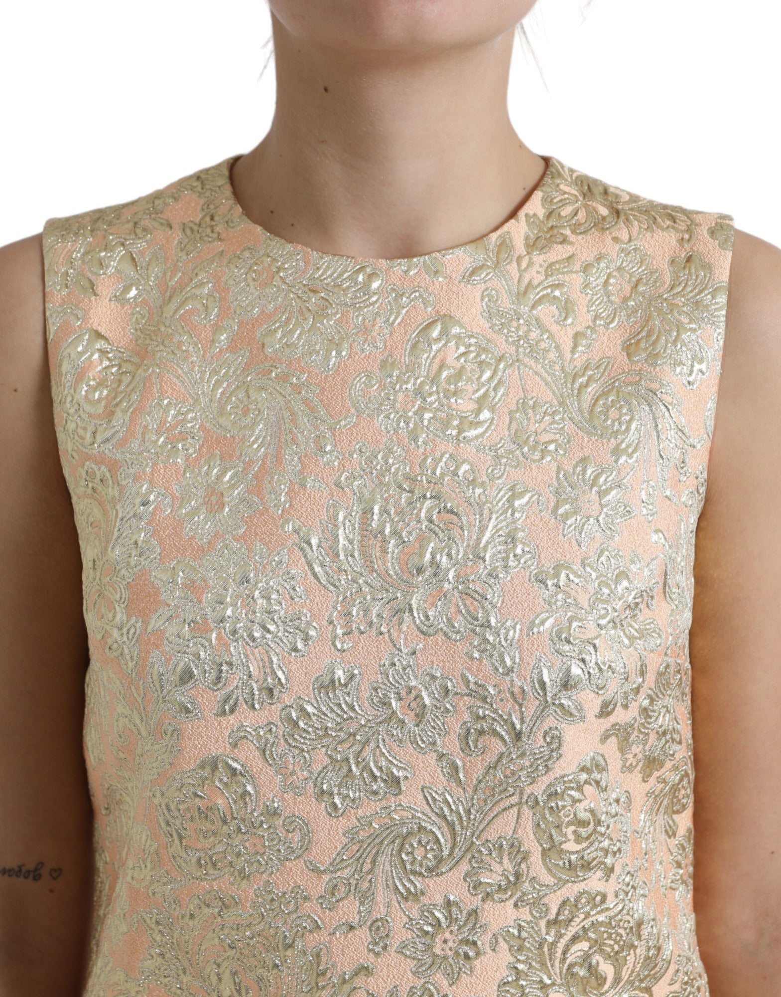 Dolce & Gabbana Metallic floral jacquard A-line mini dress-4