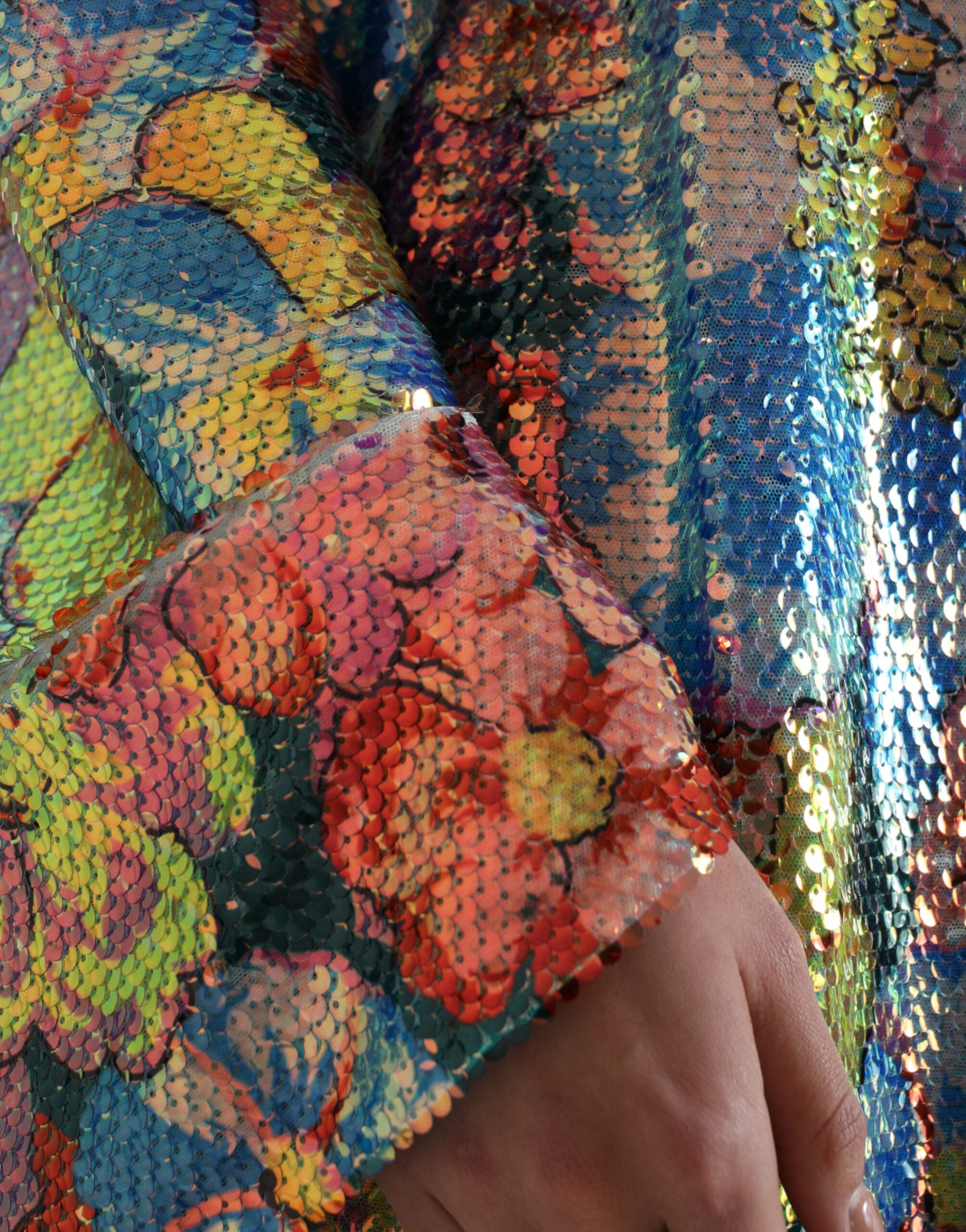 Dolce & Gabbana Multicolor Floral Sequin Mini Dress-5