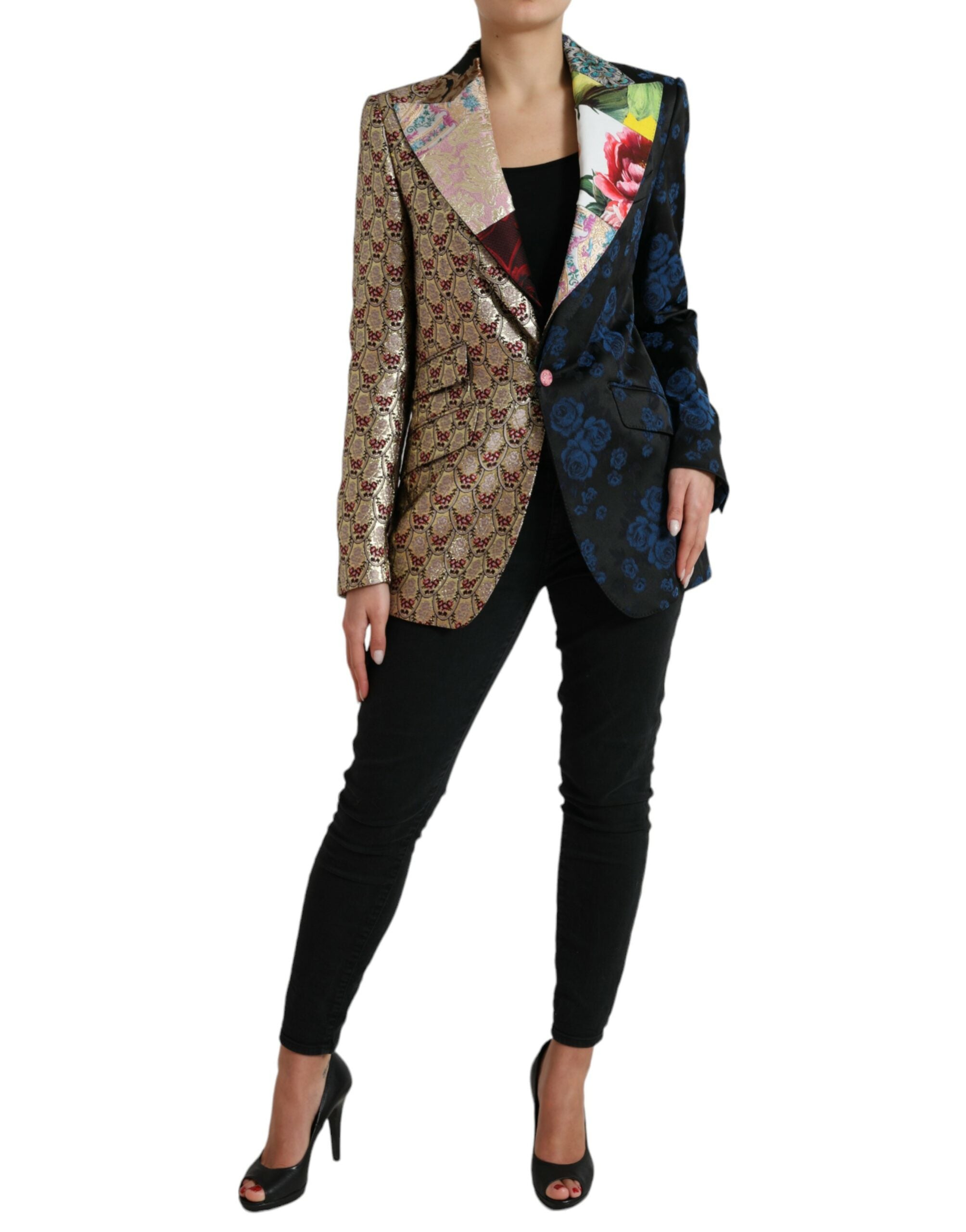 Dolce & Gabbana Multicolor Floral Patchwork Jacquard Jacket-2