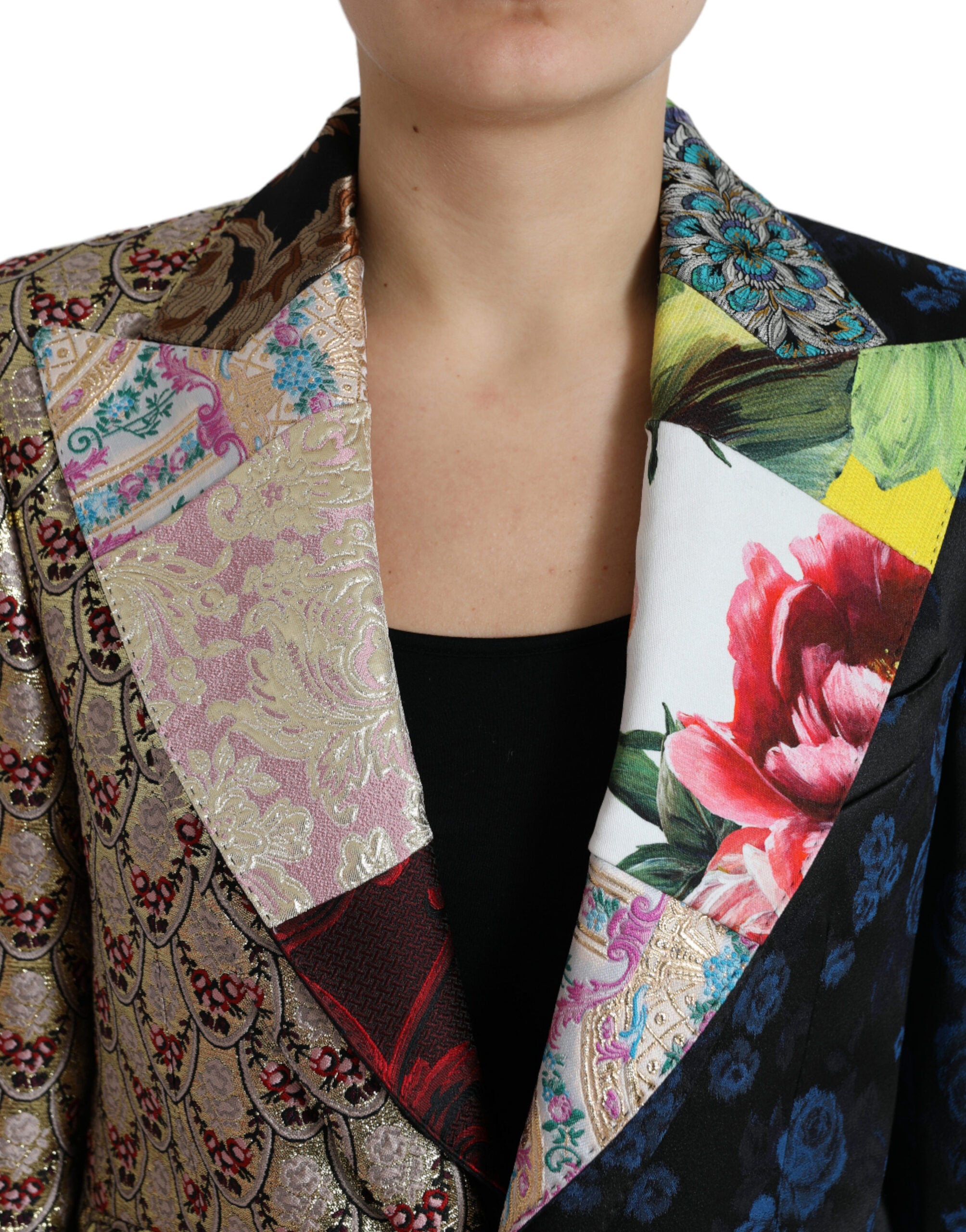 Dolce & Gabbana Multicolor Floral Patchwork Jacquard Jacket-4