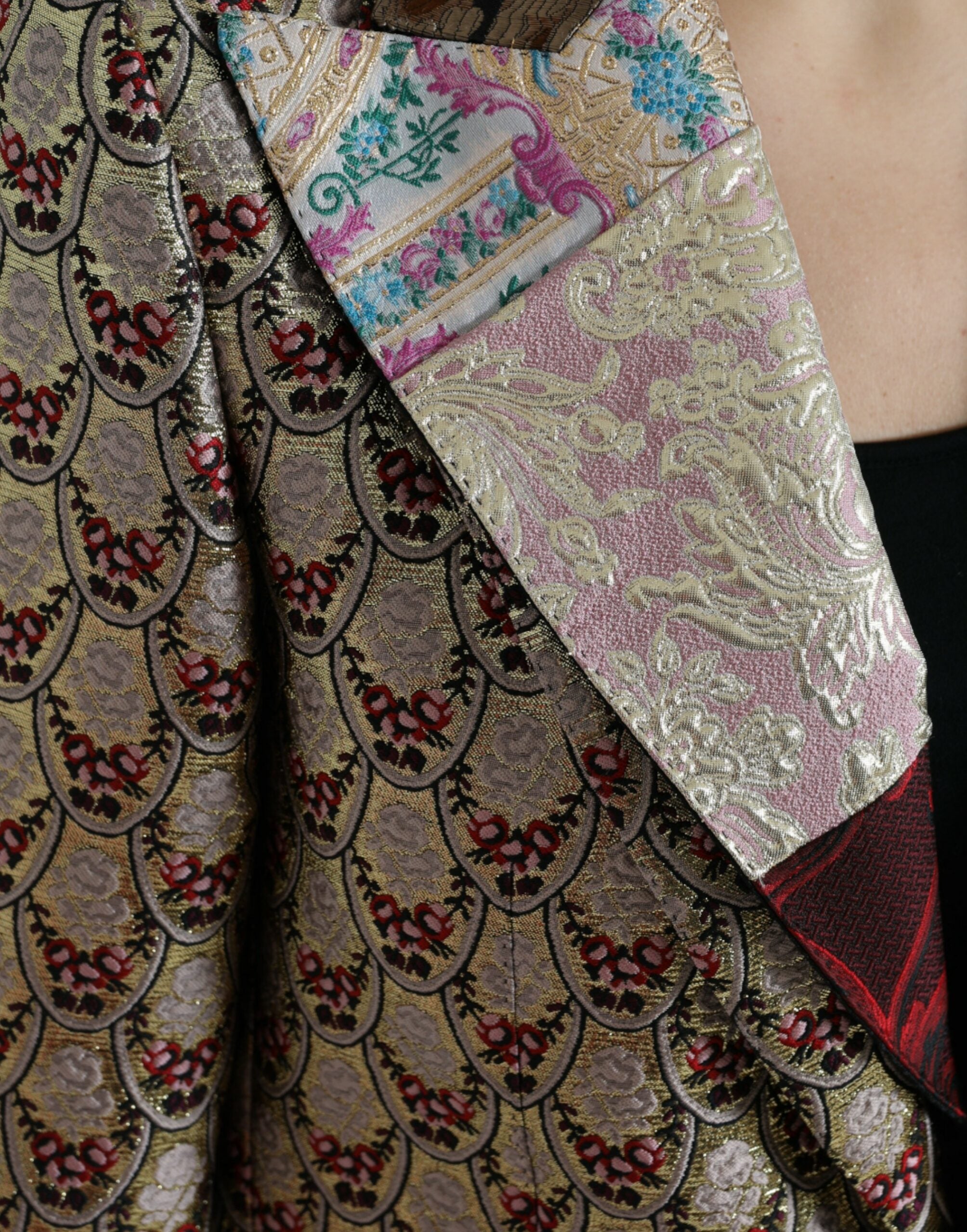 Dolce & Gabbana Multicolor Floral Patchwork Jacquard Jacket-5