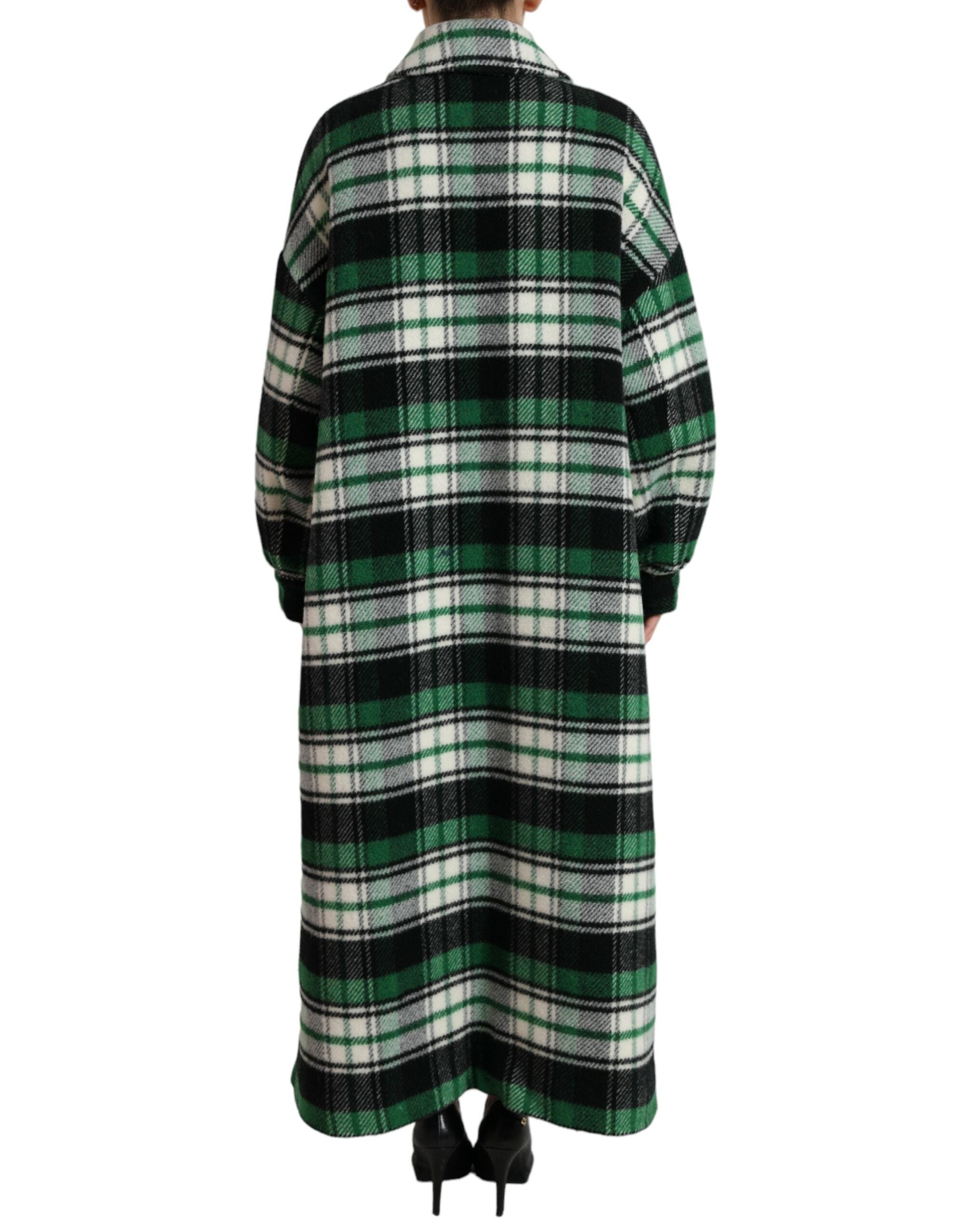 Dolce & Gabbana Green Check Long Sleeve Coat Jacket-3