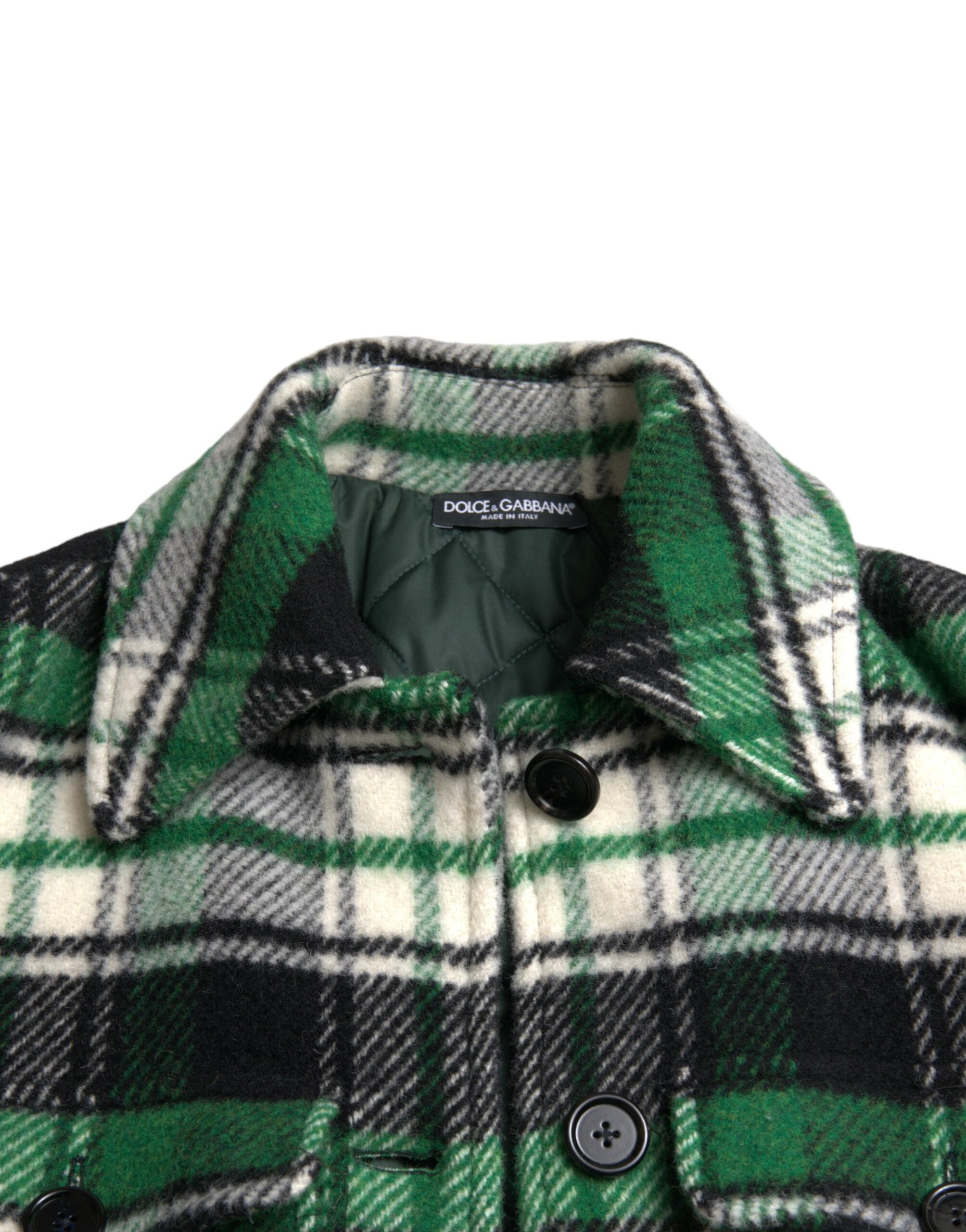 Dolce & Gabbana Green Check Long Sleeve Coat Jacket-7