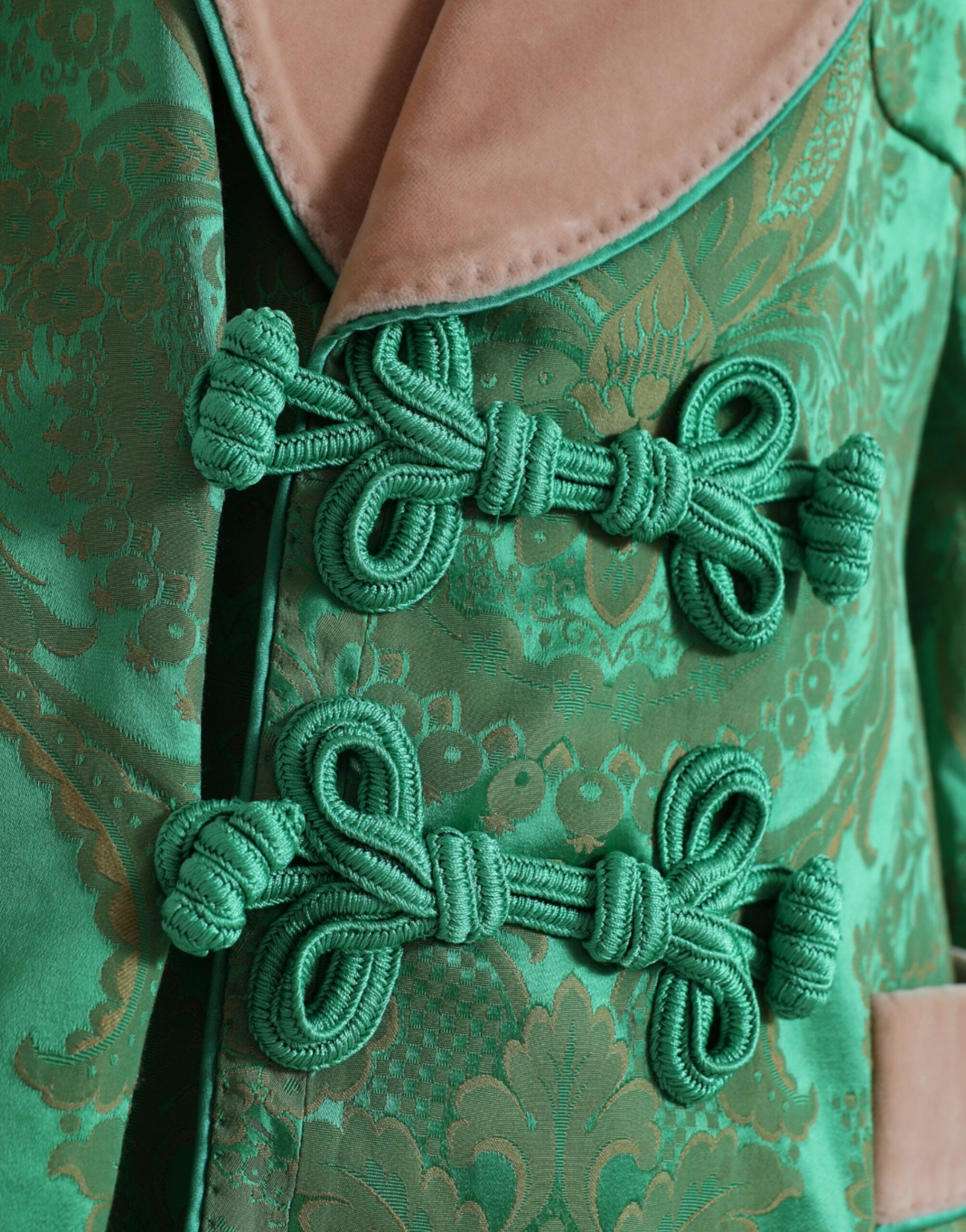 Chaqueta cruzada con estampado floral verde de Dolce & Gabbana-5