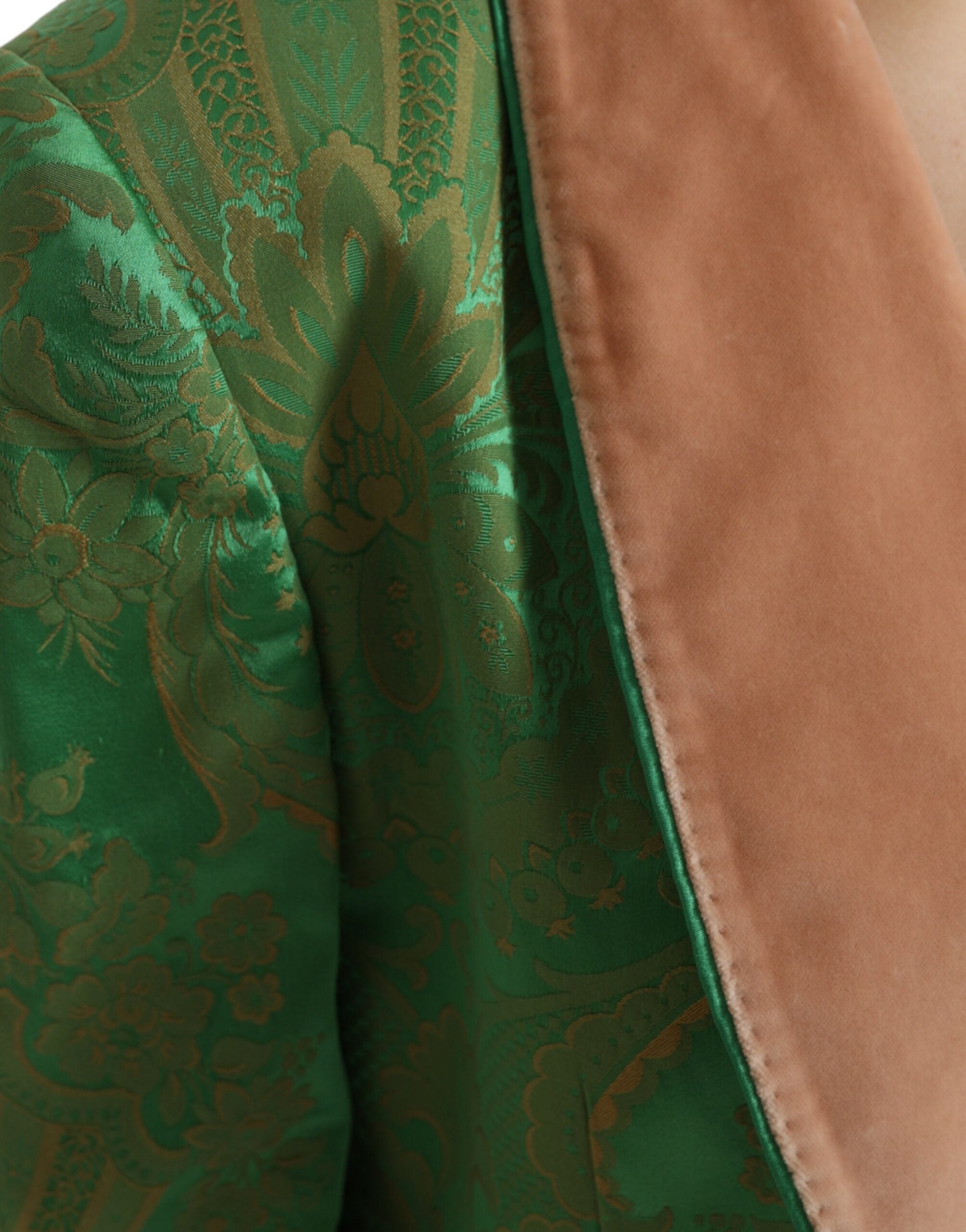 Chaqueta cruzada con estampado floral verde de Dolce & Gabbana-6