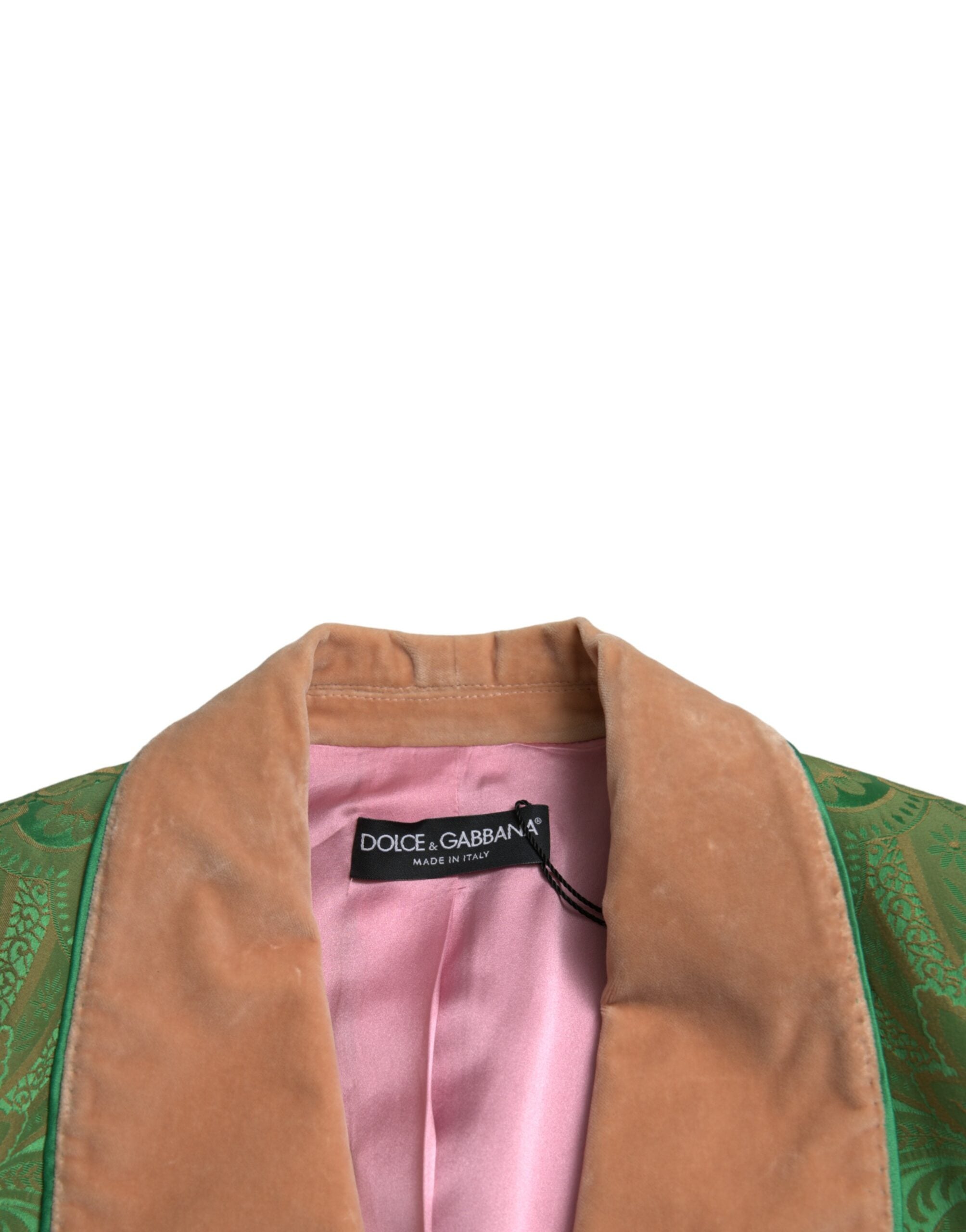 Chaqueta cruzada con estampado floral verde de Dolce & Gabbana-8