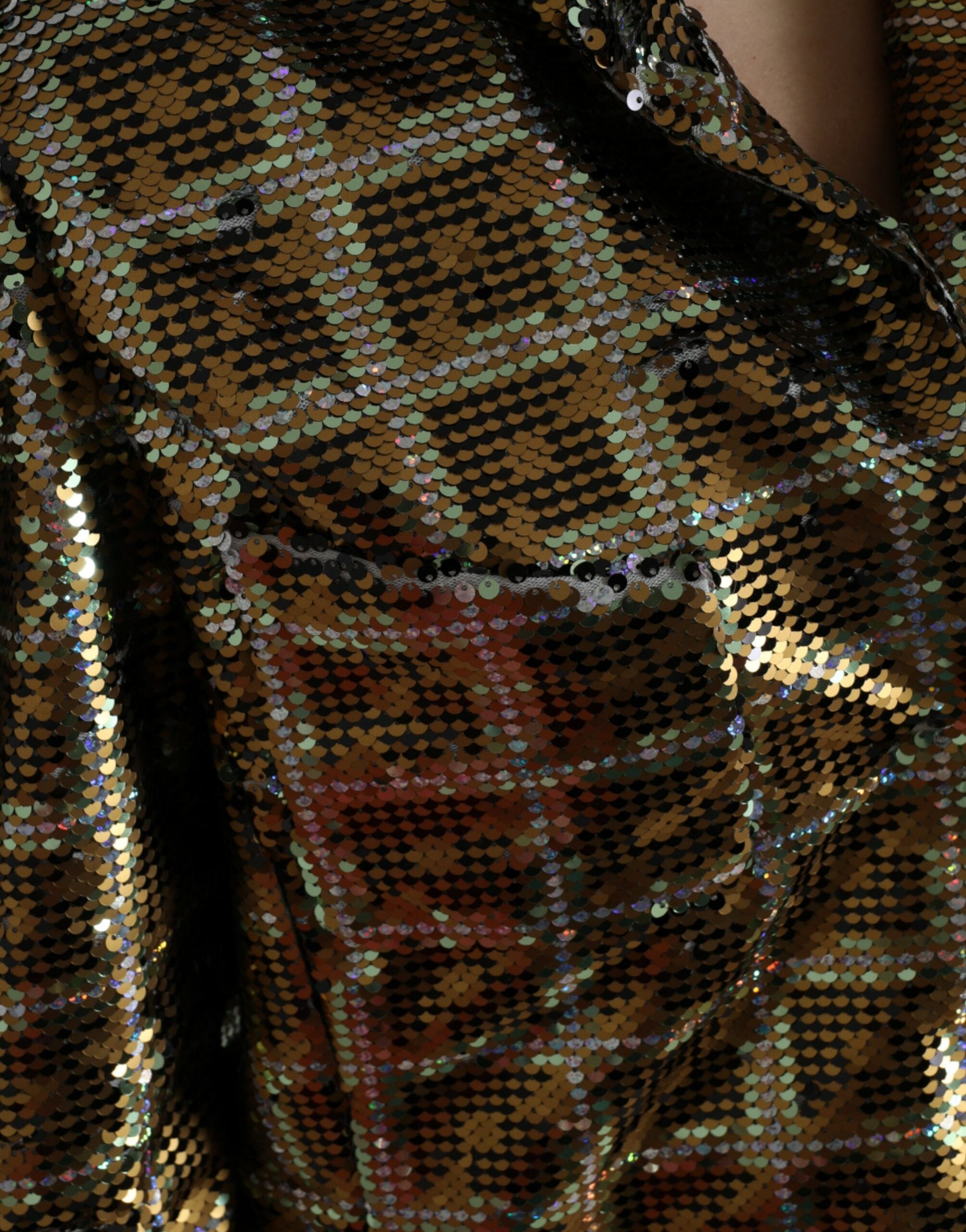 Dolce & Gabbana cropped jacket with sequins in multicolored polyester-5