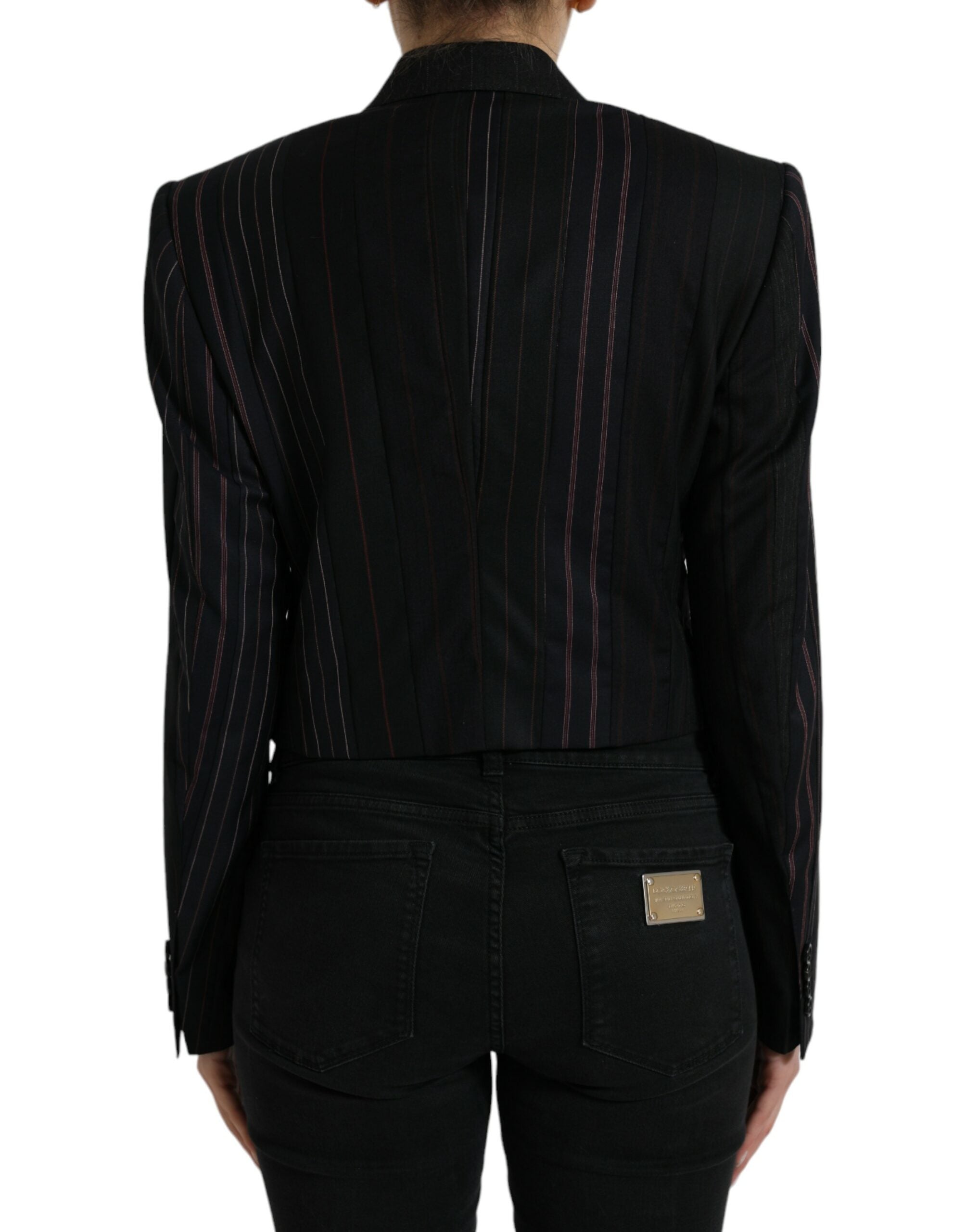 Dolce & Gabbana black striped SICILIA double-breasted jacket-3