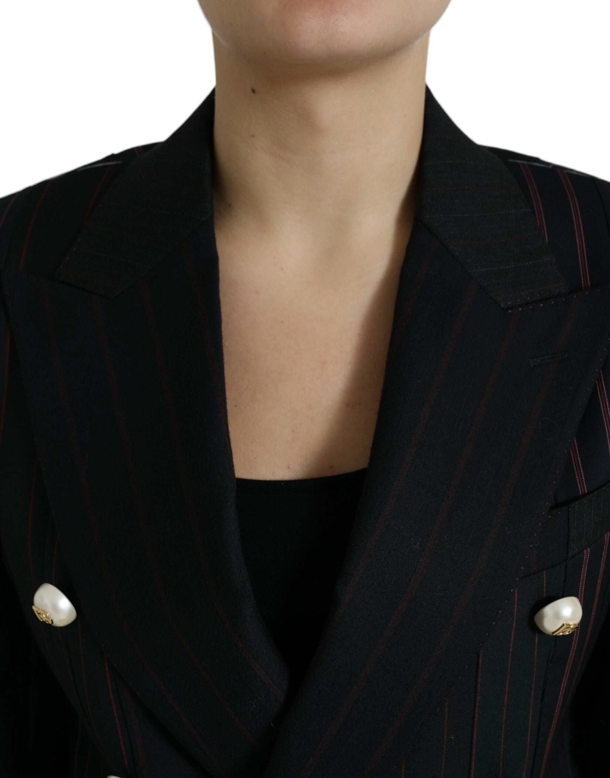 Dolce & Gabbana black striped SICILIA double-breasted jacket-4