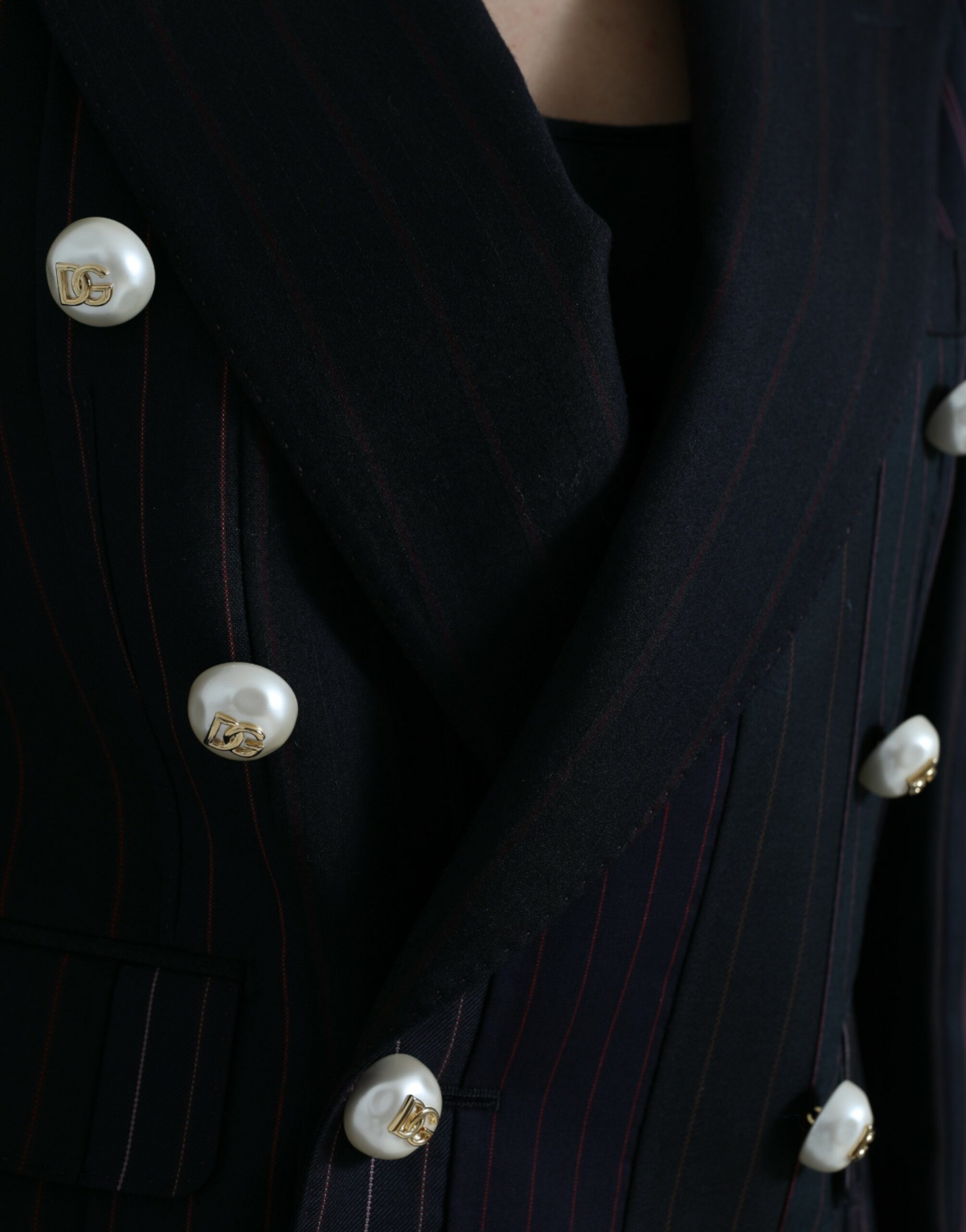 Dolce & Gabbana black striped SICILIA double-breasted jacket-5
