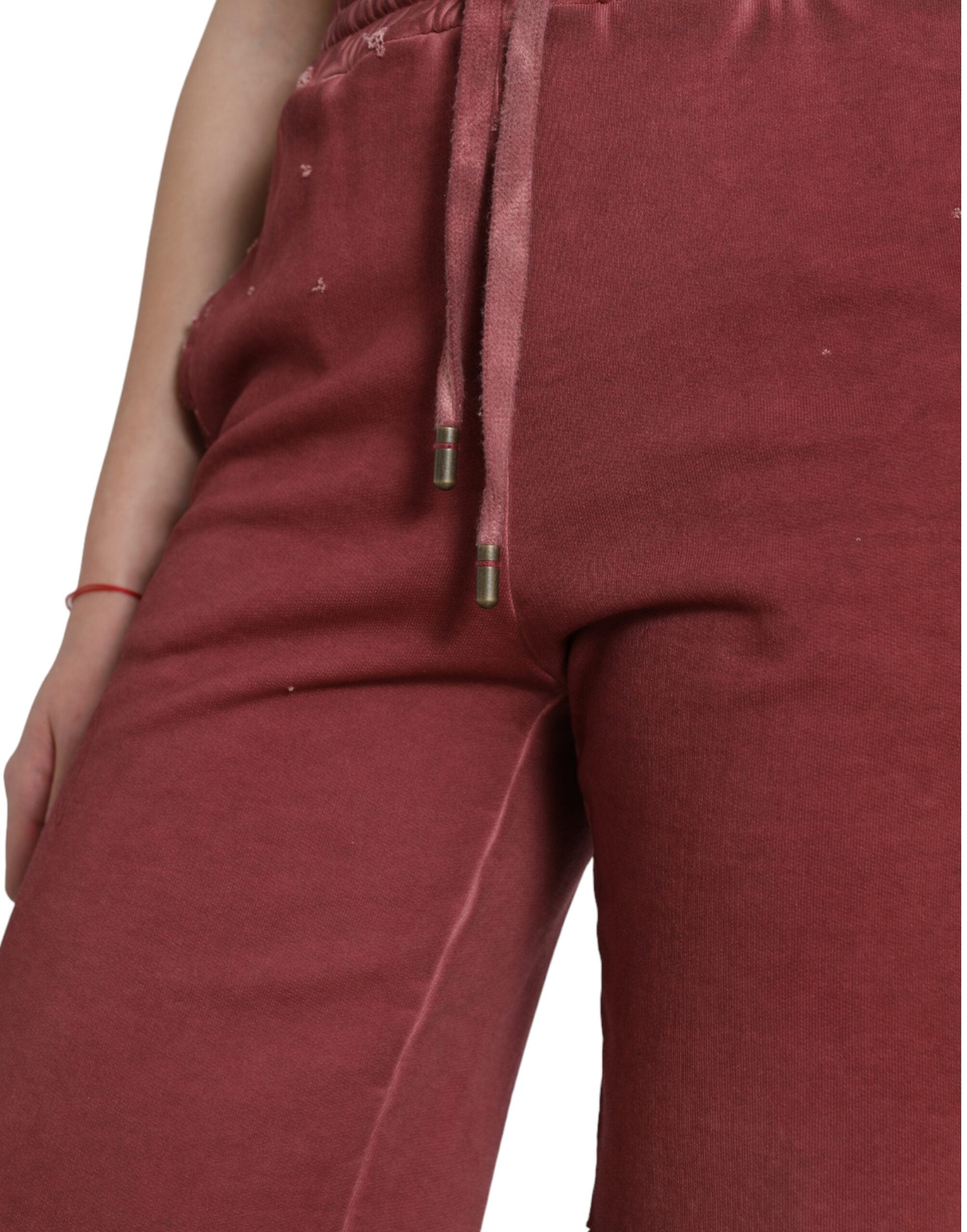 Dolce & Gabbana Chestnut Brown Cotton High-Waisted Sweat Shorts-4