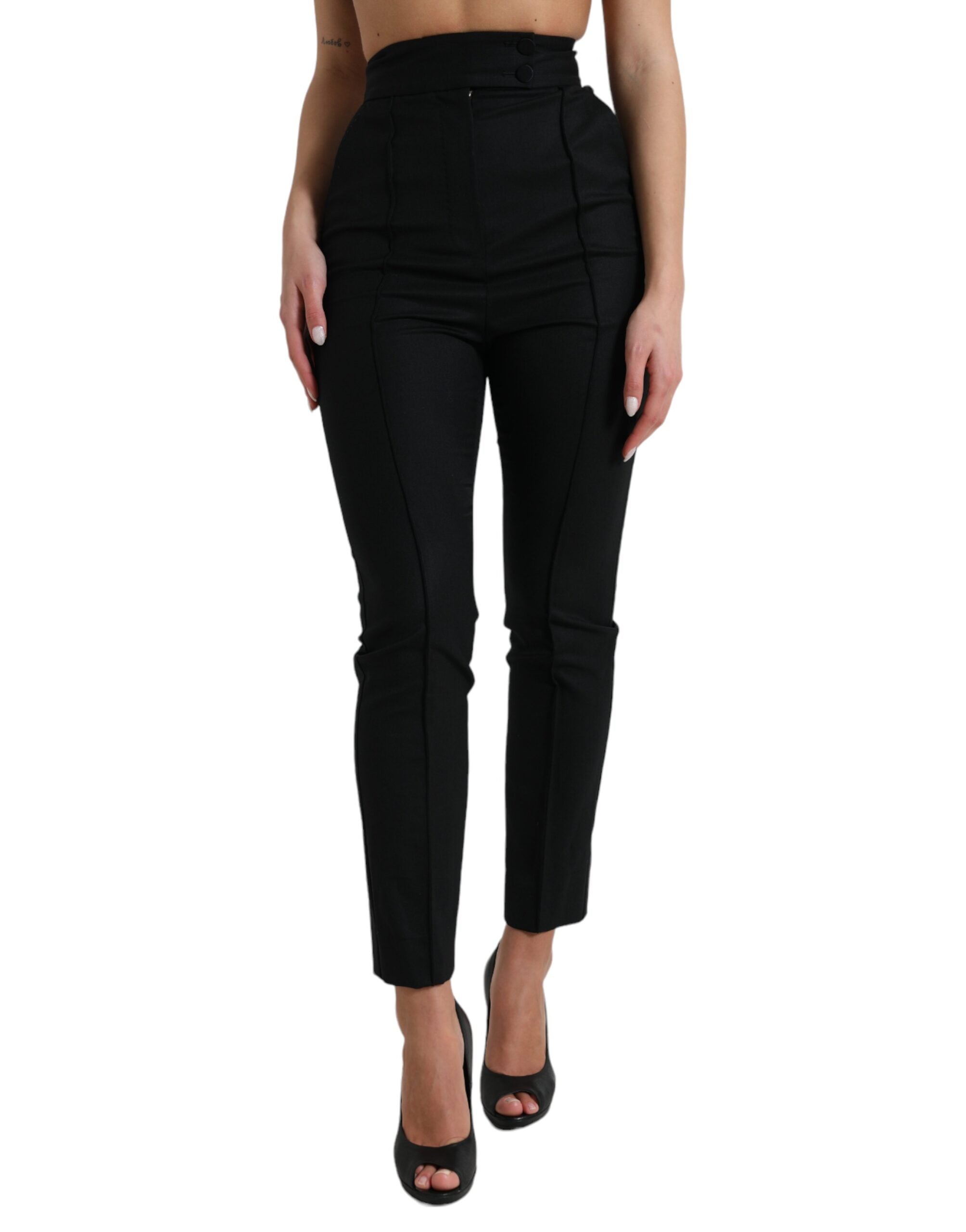 Pantalones de lana negros de sastre de Dolce & Gabbana-1