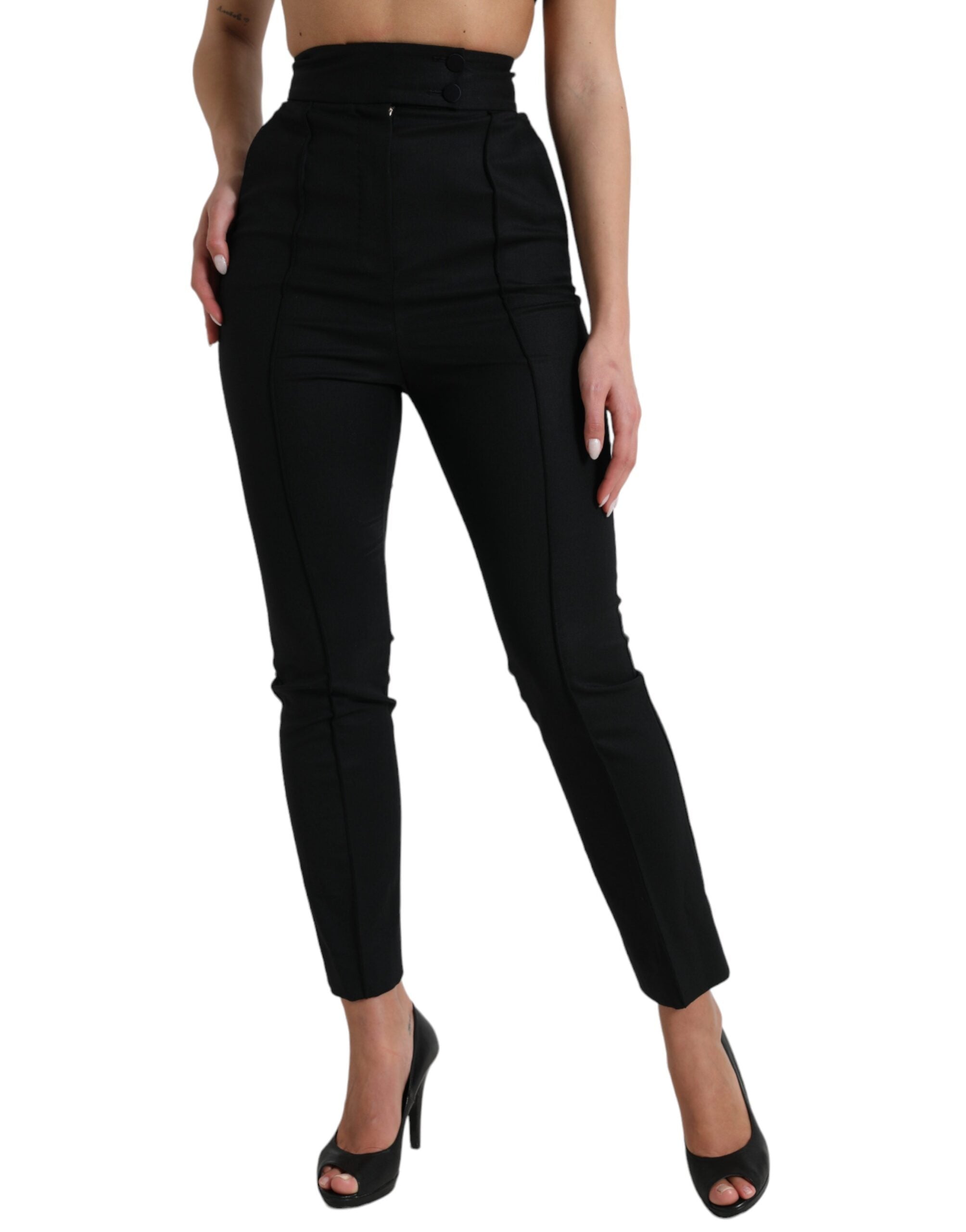 Pantalones de lana negros de sastre de Dolce & Gabbana-2