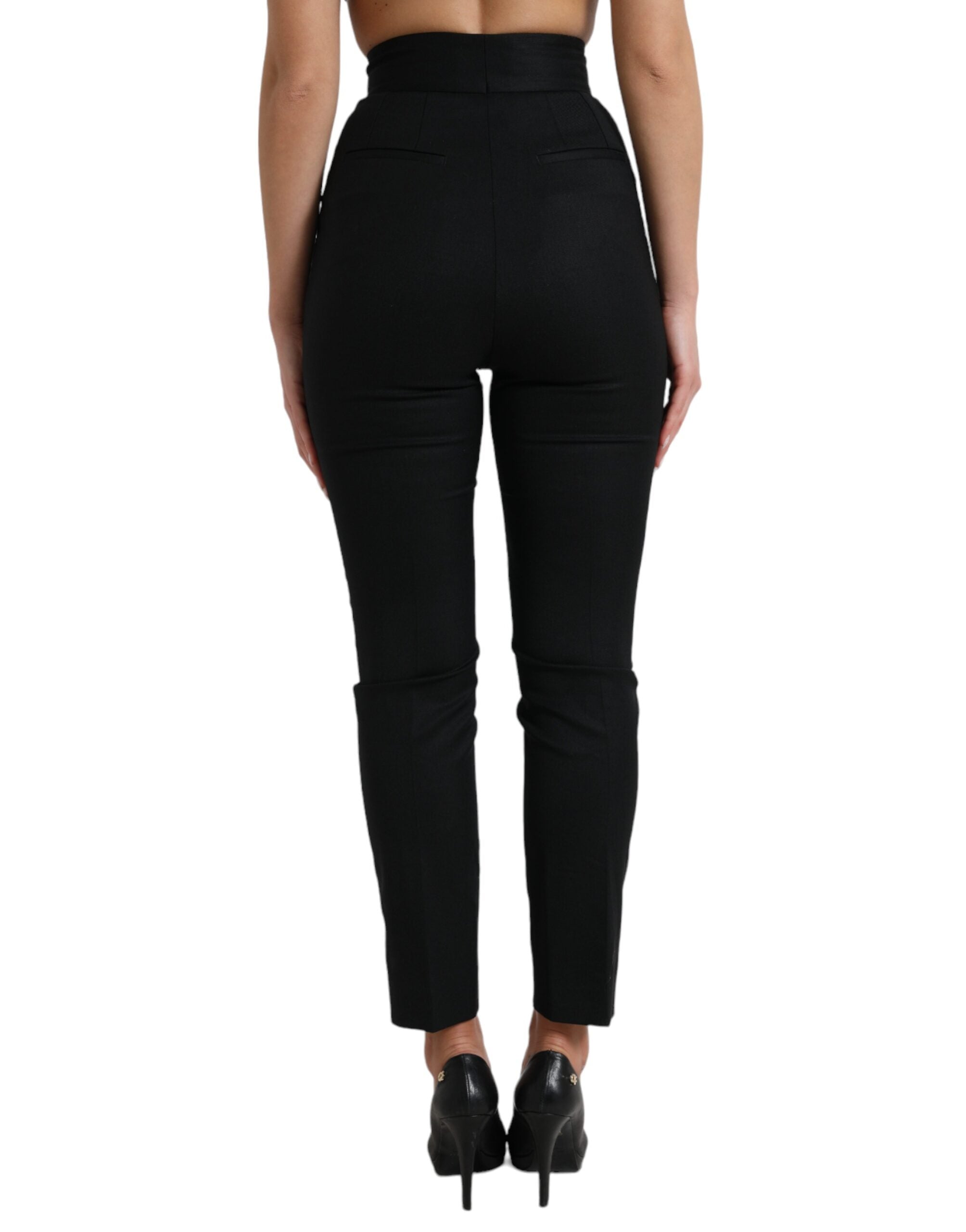 Pantalones de lana negros de sastre de Dolce & Gabbana-3