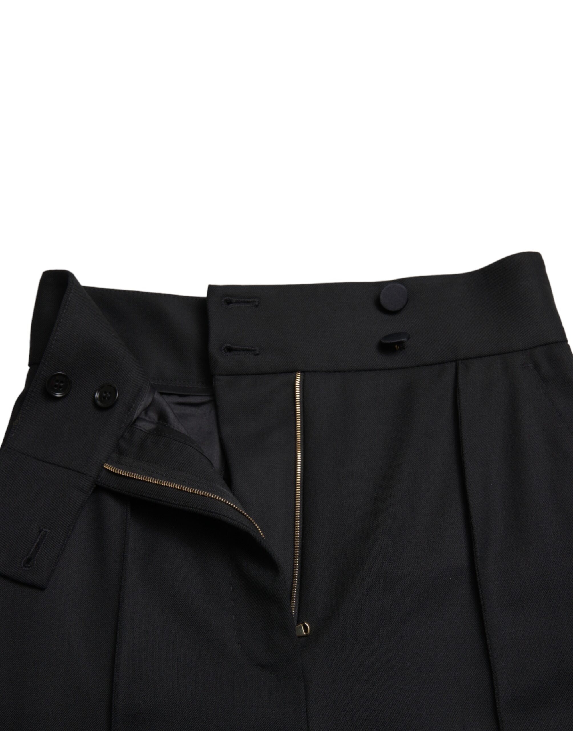 Pantalones de lana negros de sastre de Dolce & Gabbana-5
