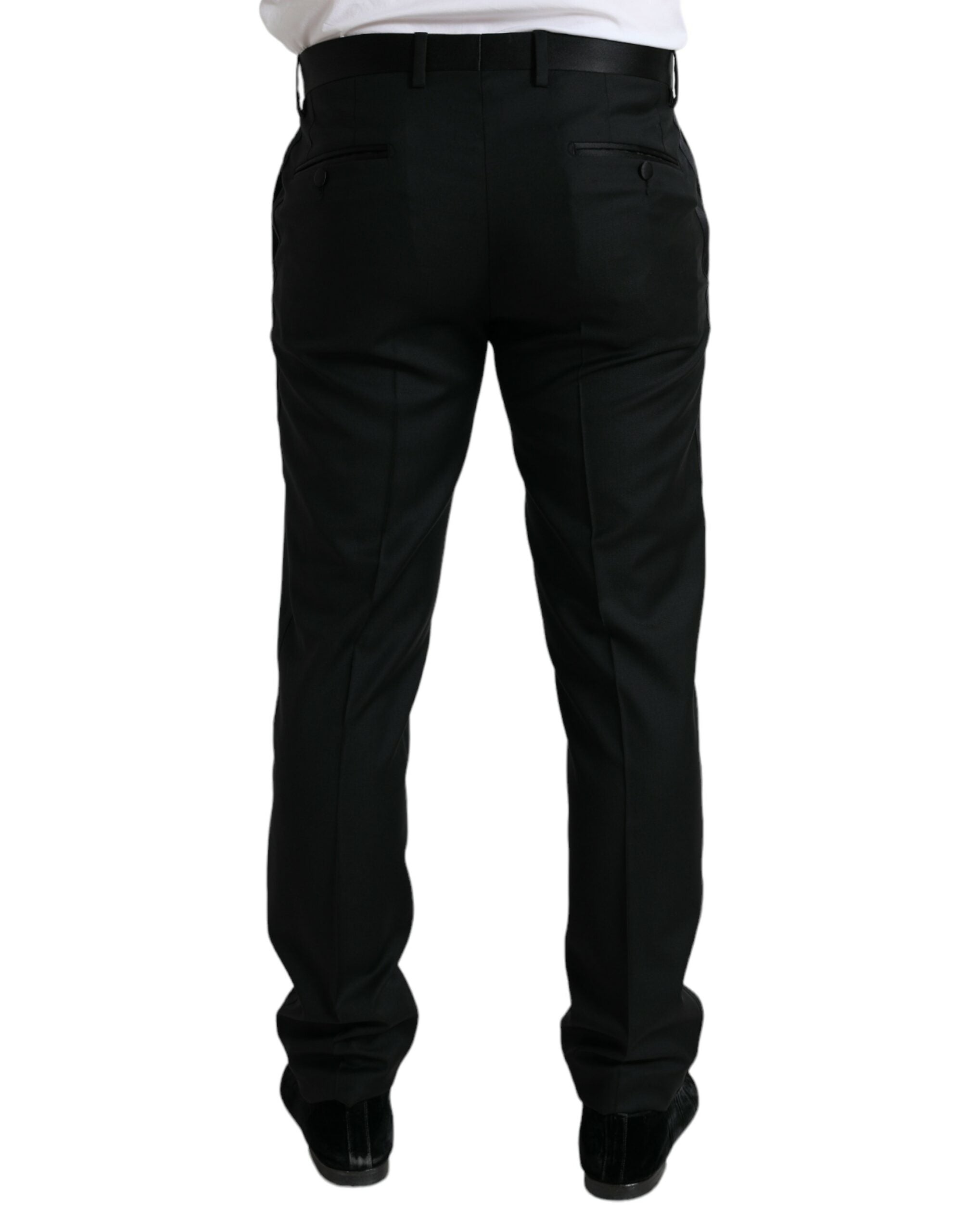 Dolce & Gabbana Black Wool Slim Fit Formal Trousers Dress Pants-3