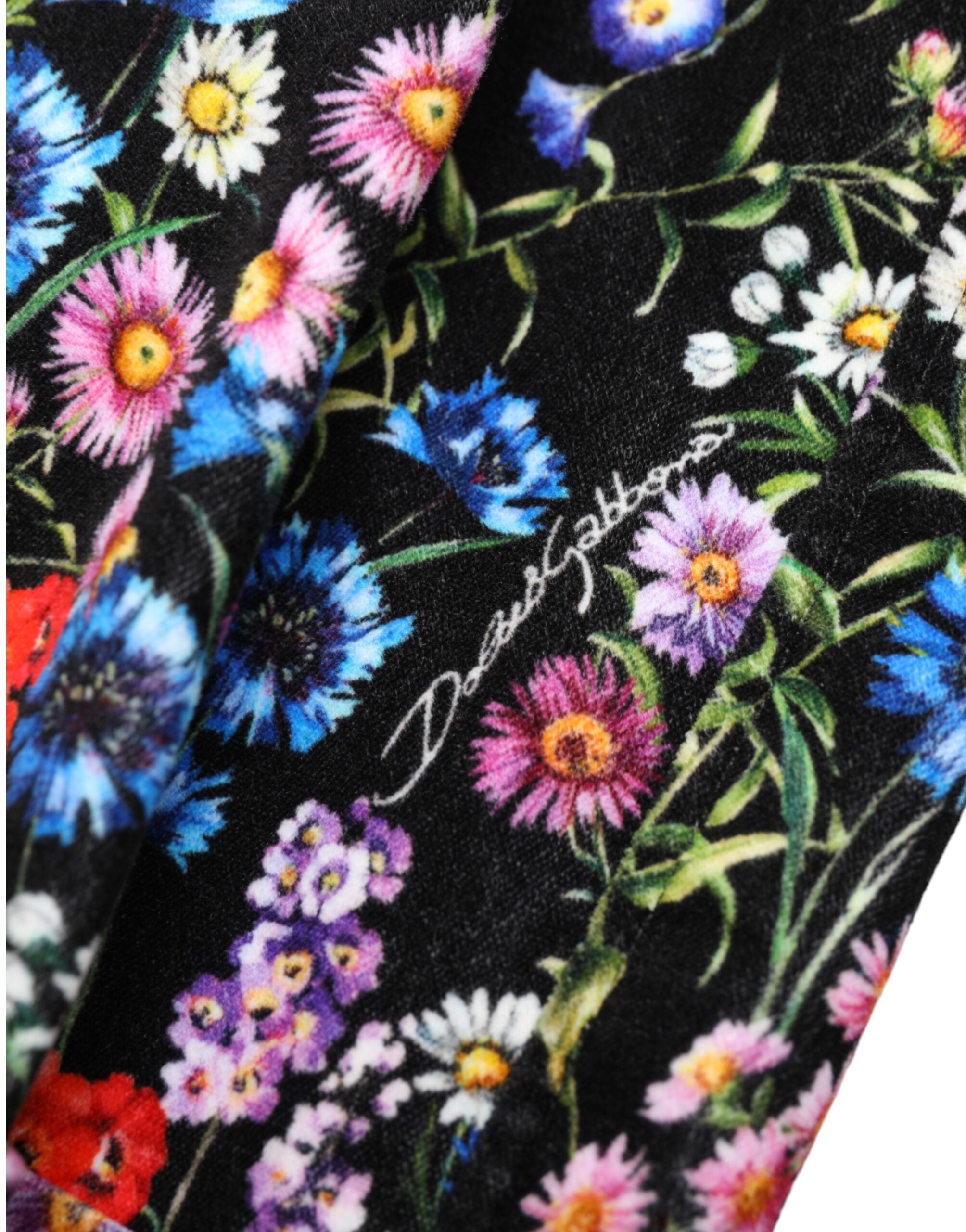 Dolce & Gabbana Black Floral High-Waisted Hotpants Shorts-6