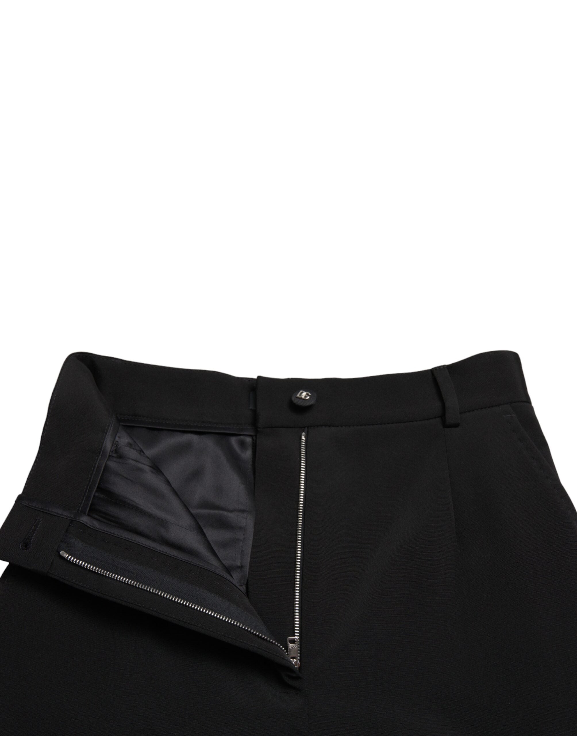 Dolce & Gabbana Black Wool Stretch High-Waisted Skinny Trousers-5