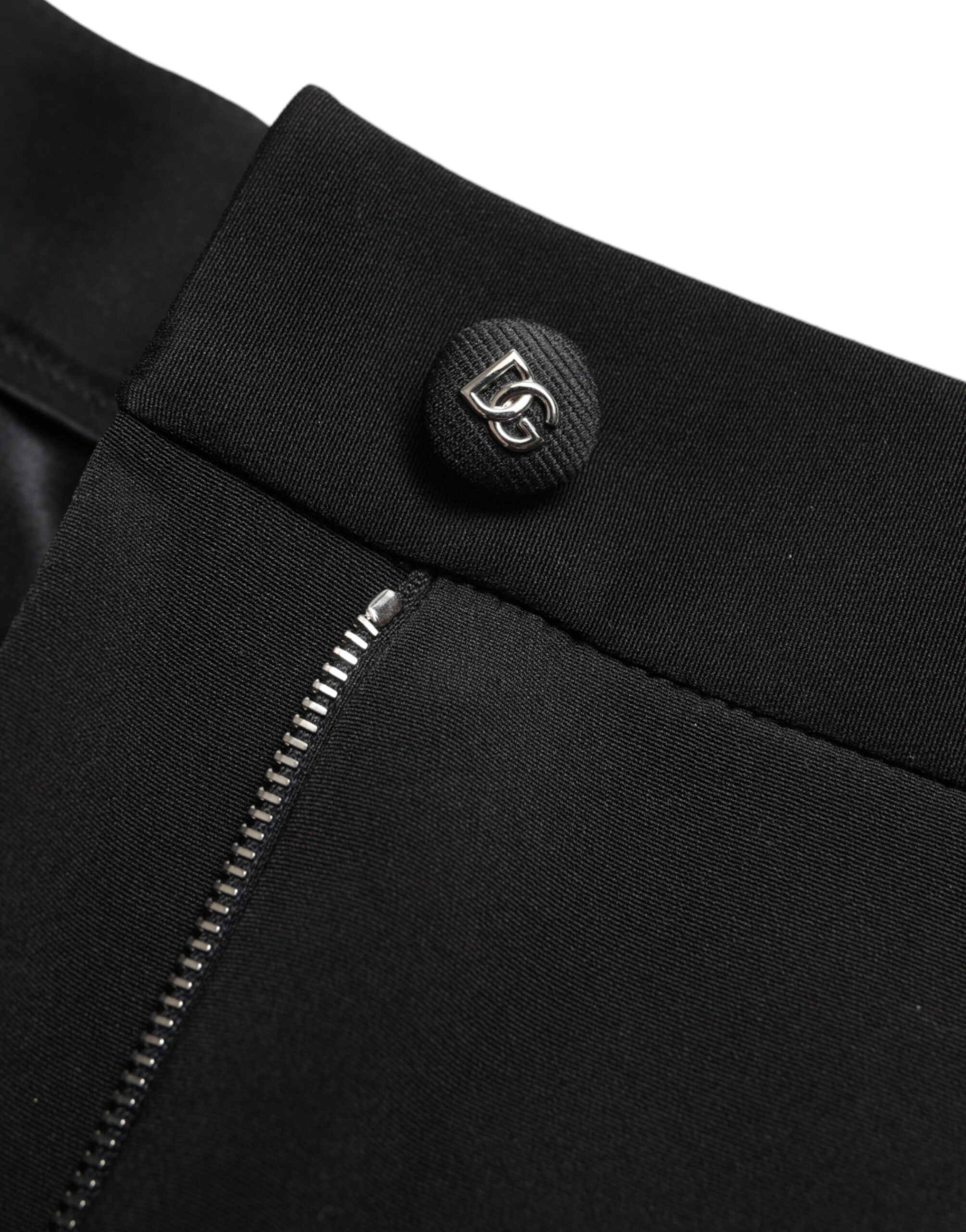 Dolce & Gabbana Black Wool Stretch High-Waisted Skinny Trousers-6
