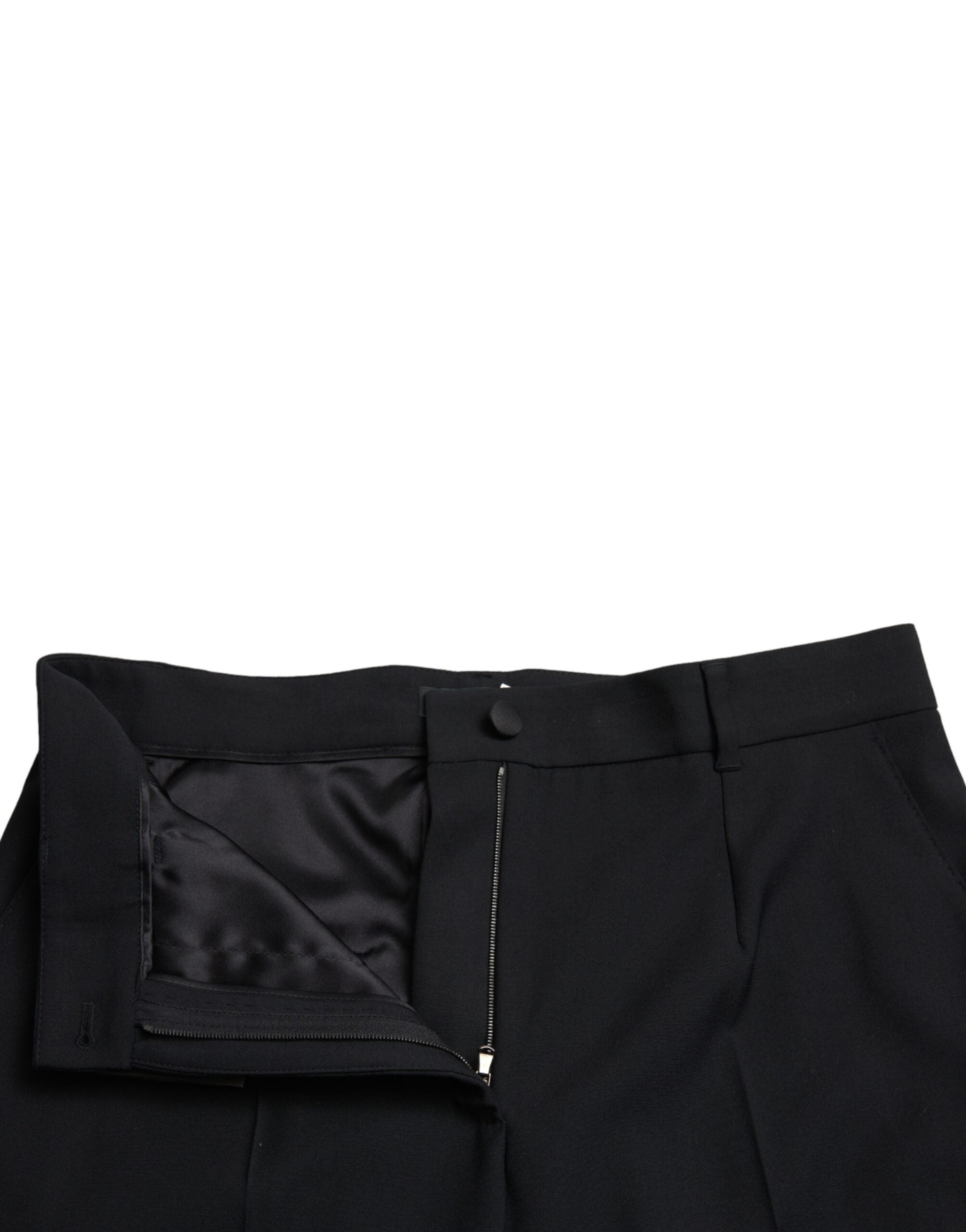 Dolce & Gabbana straight high-waisted trousers in black wool-5