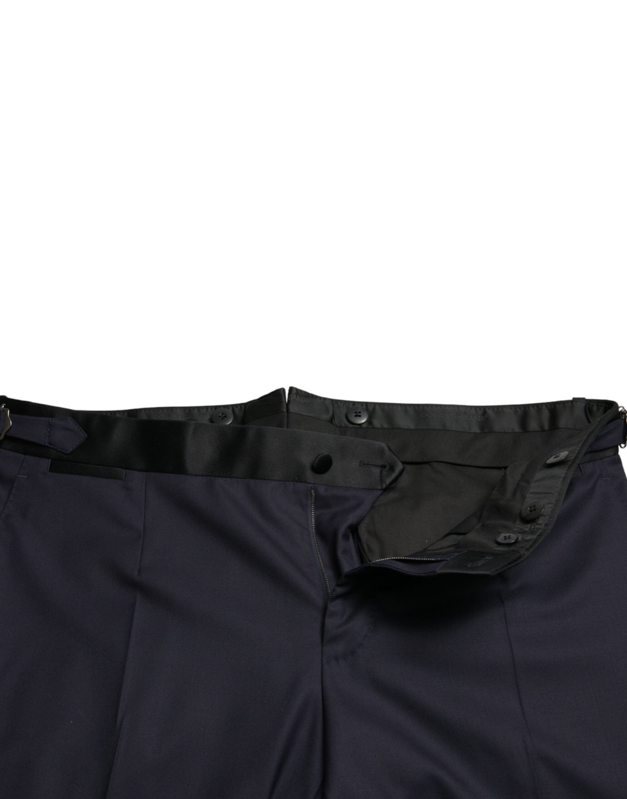 Pantalones cónicos recortados de lana azul de Dolce & Gabbana-5