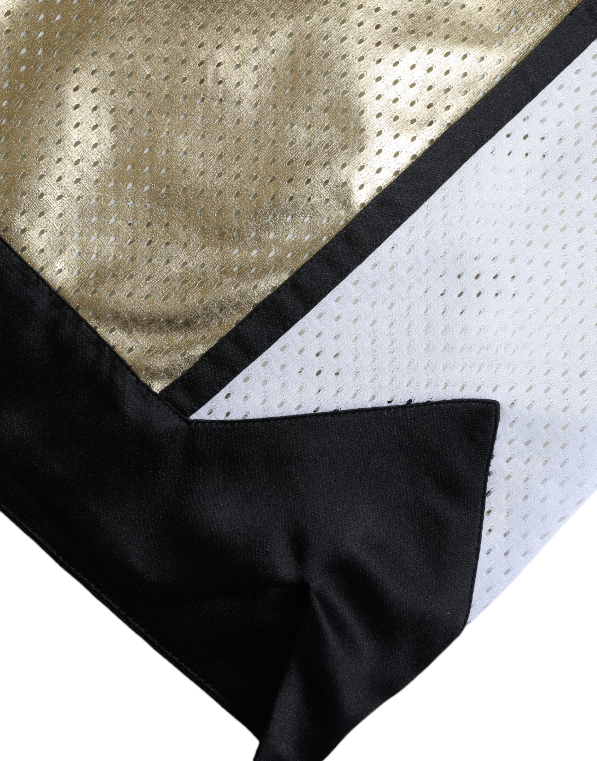 Dolce & Gabbana Goldfarbene, perforierte Shorts mit hoher Taille aus Polyester-5