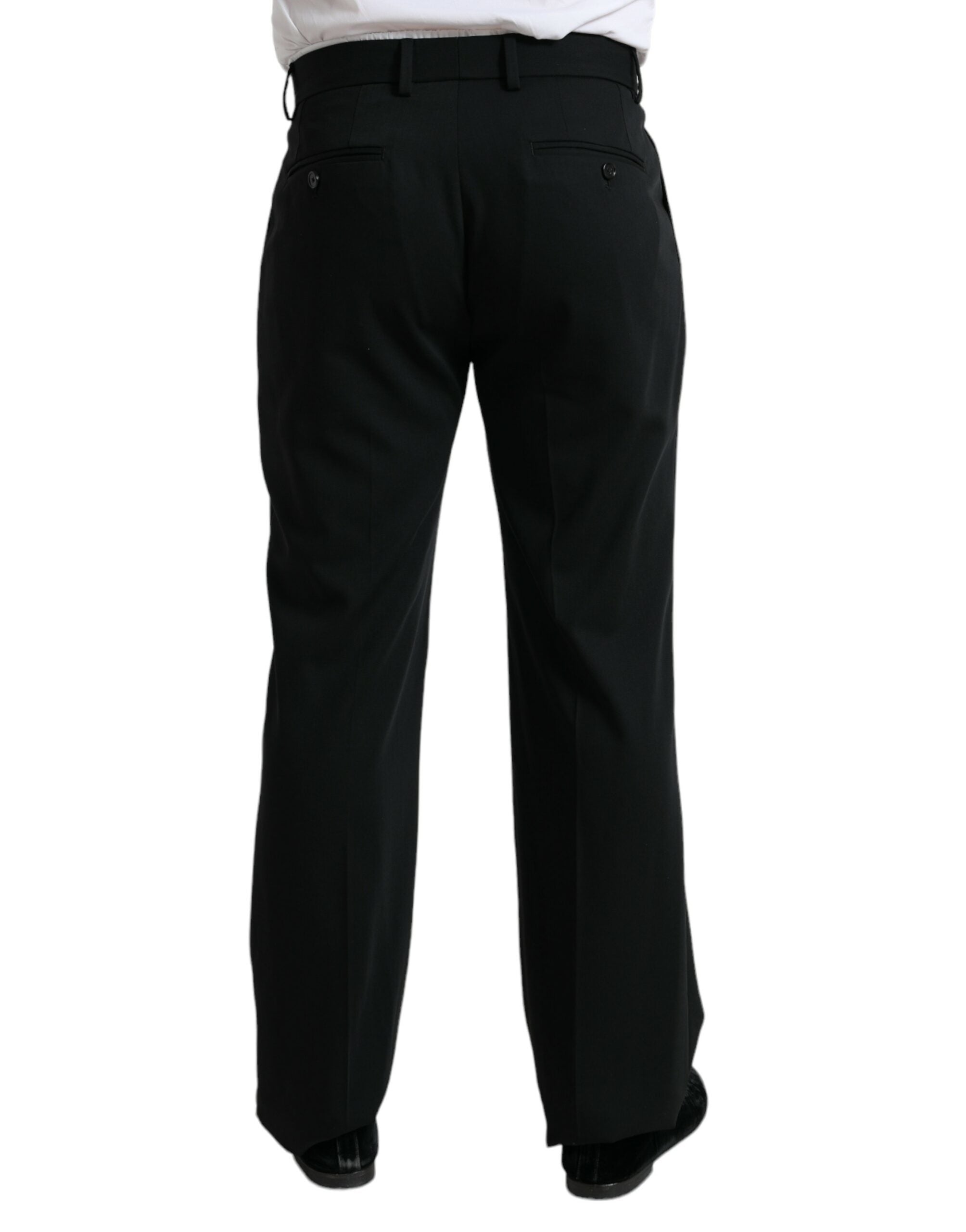 Dolce & Gabbana Schwarze formelle Straight Fit Anzughose aus Wolle-3