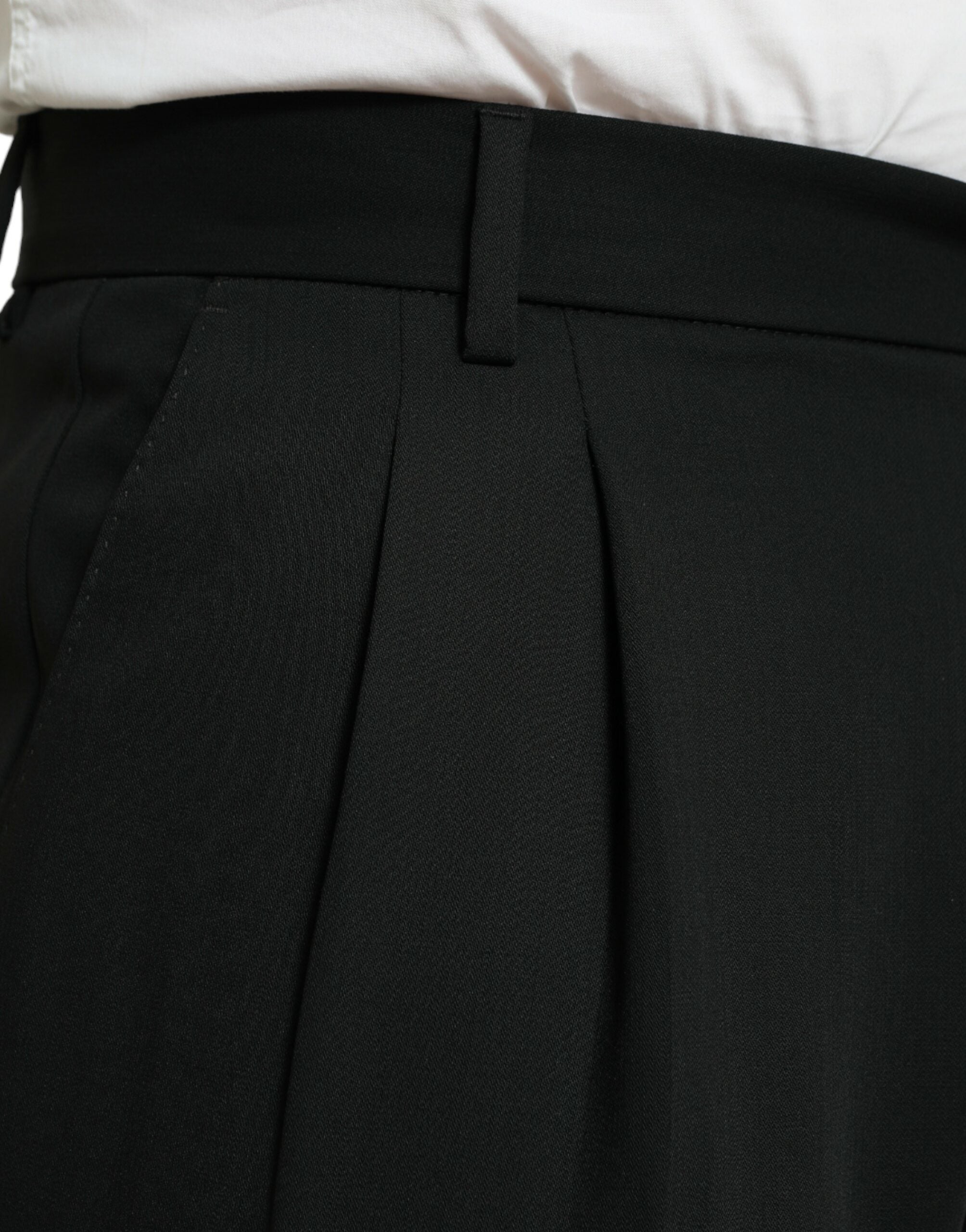 Dolce & Gabbana Schwarze formelle Straight Fit Anzughose aus Wolle-4