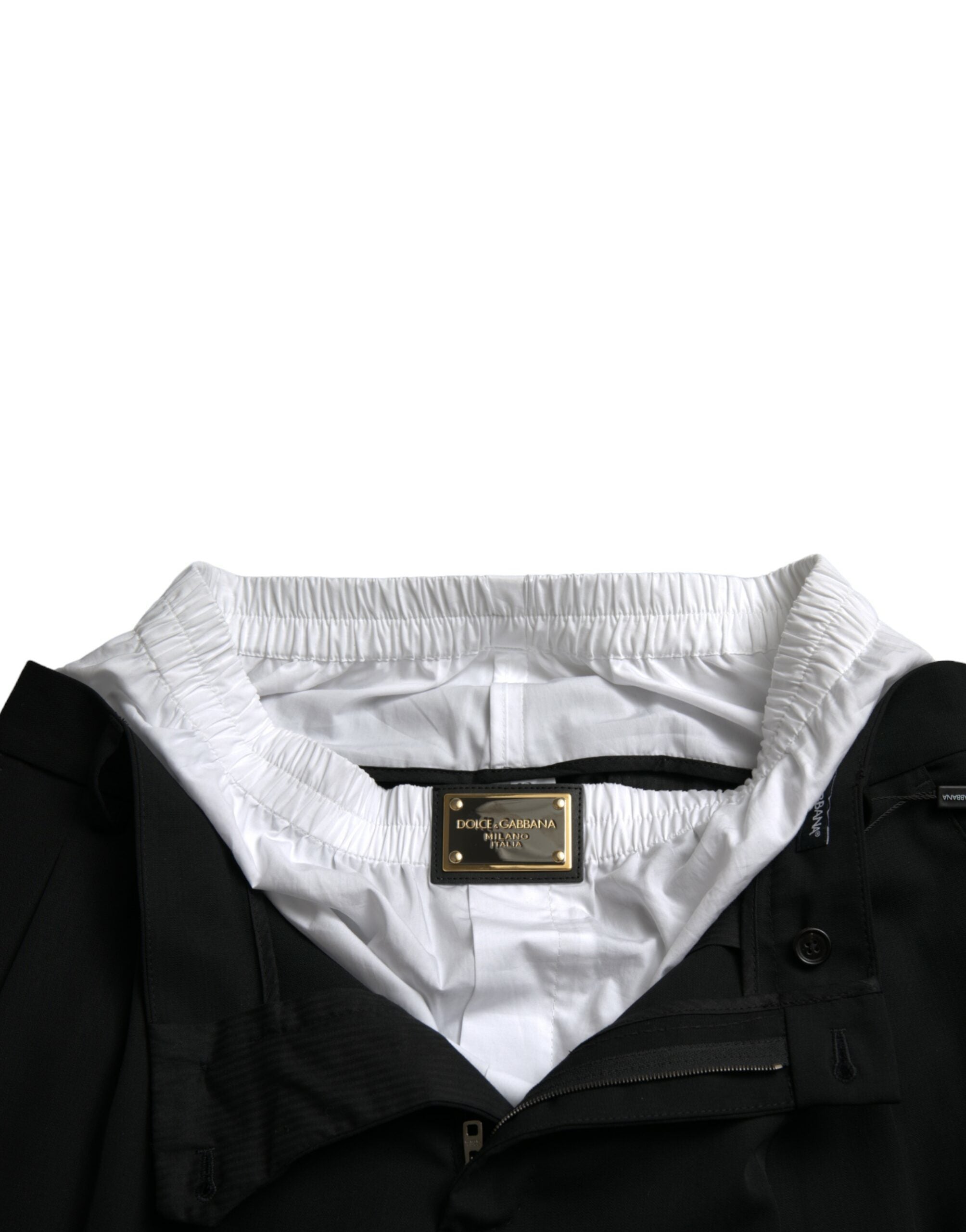 Dolce & Gabbana Schwarze formelle Straight Fit Anzughose aus Wolle-5