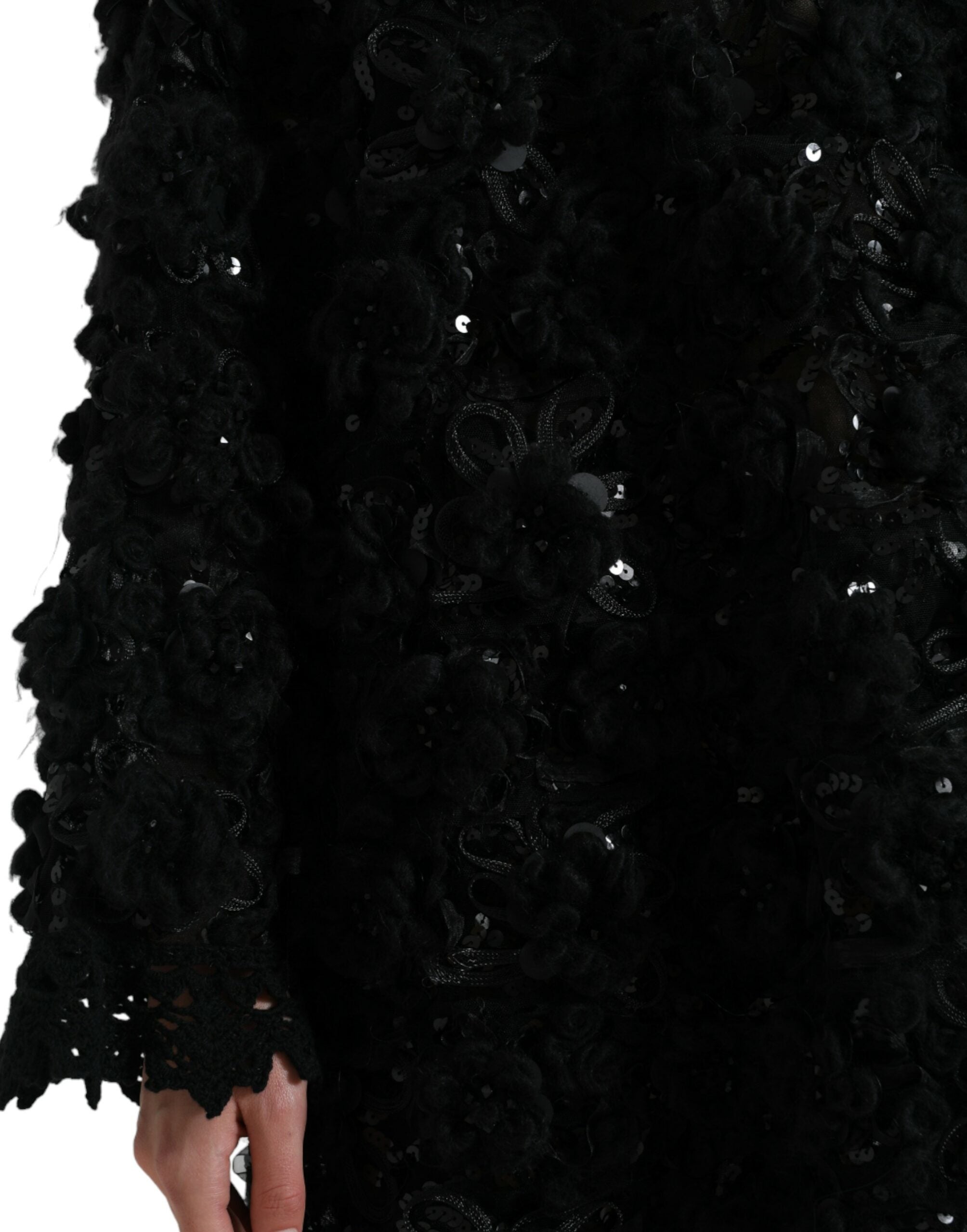 Dolce & Gabbana Schwarzer Pullover mit Paillettenverzierung-5