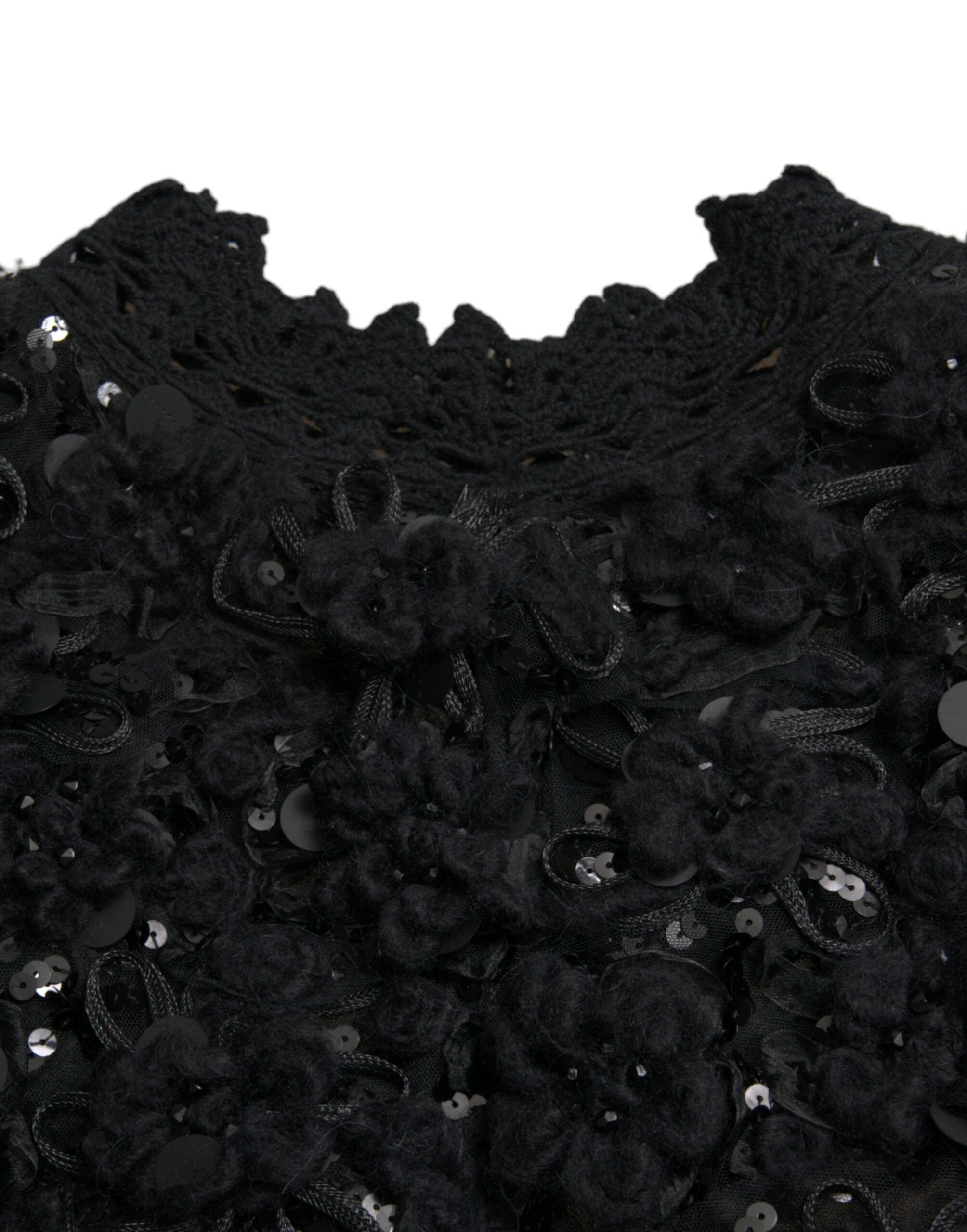 Suéter negro Dolce & Gabbana con adorno de lentejuelas-6