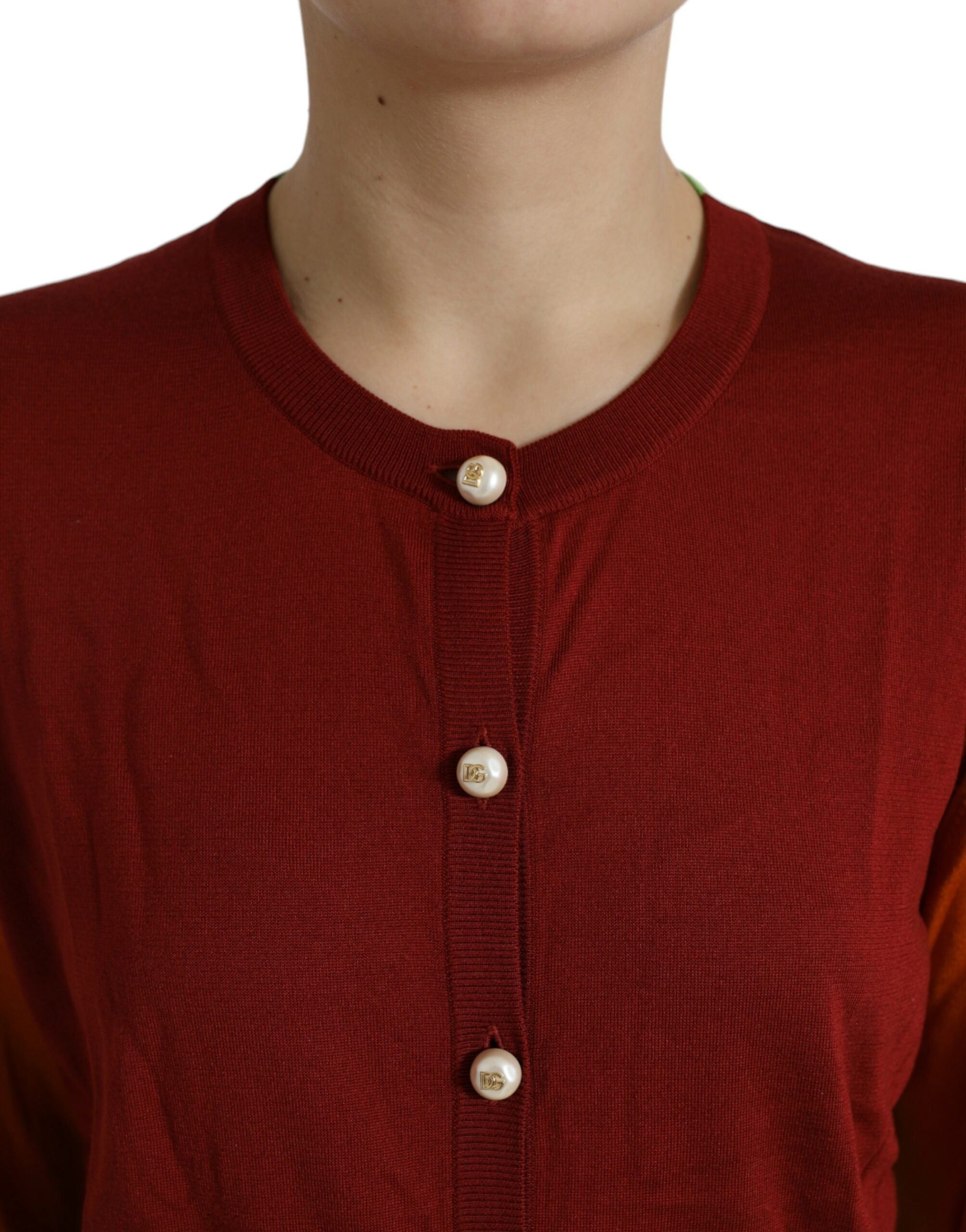 Dolce & Gabbana Multicolor Strickjacke Color Block Silk Crewneck Sweater-4