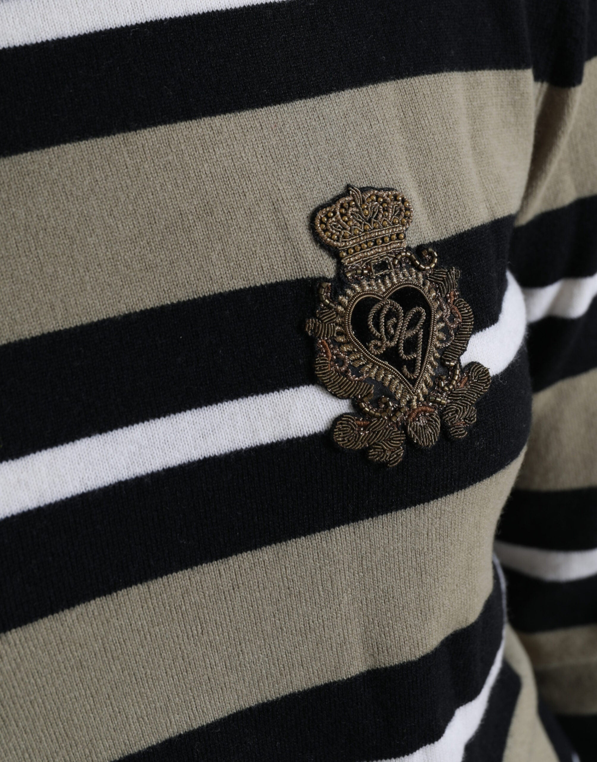 Dolce & Gabbana multicoloured striped logo turtleneck sweater-5