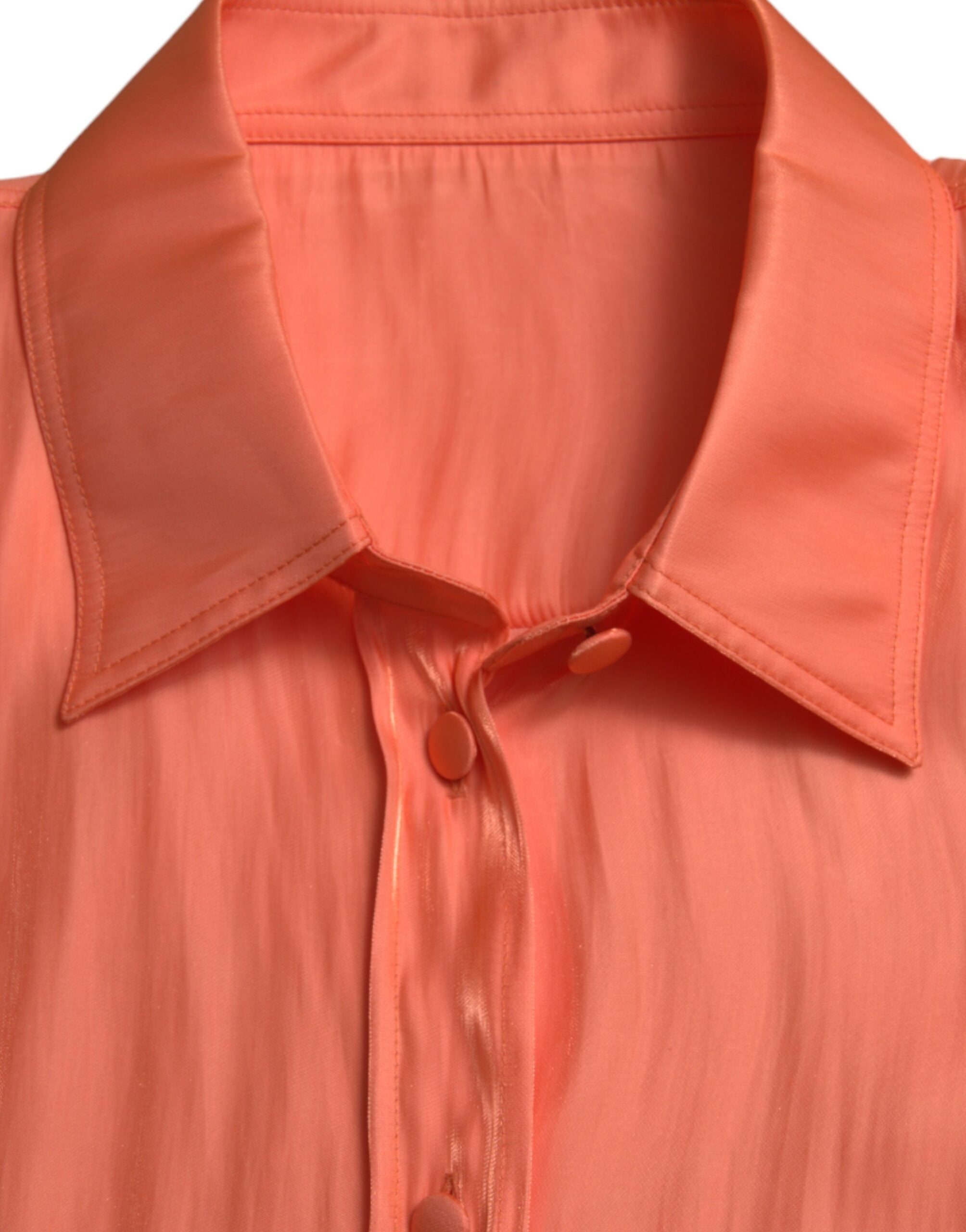 Blusa de manga larga con botones en color melocotón de Dolce & Gabbana-6