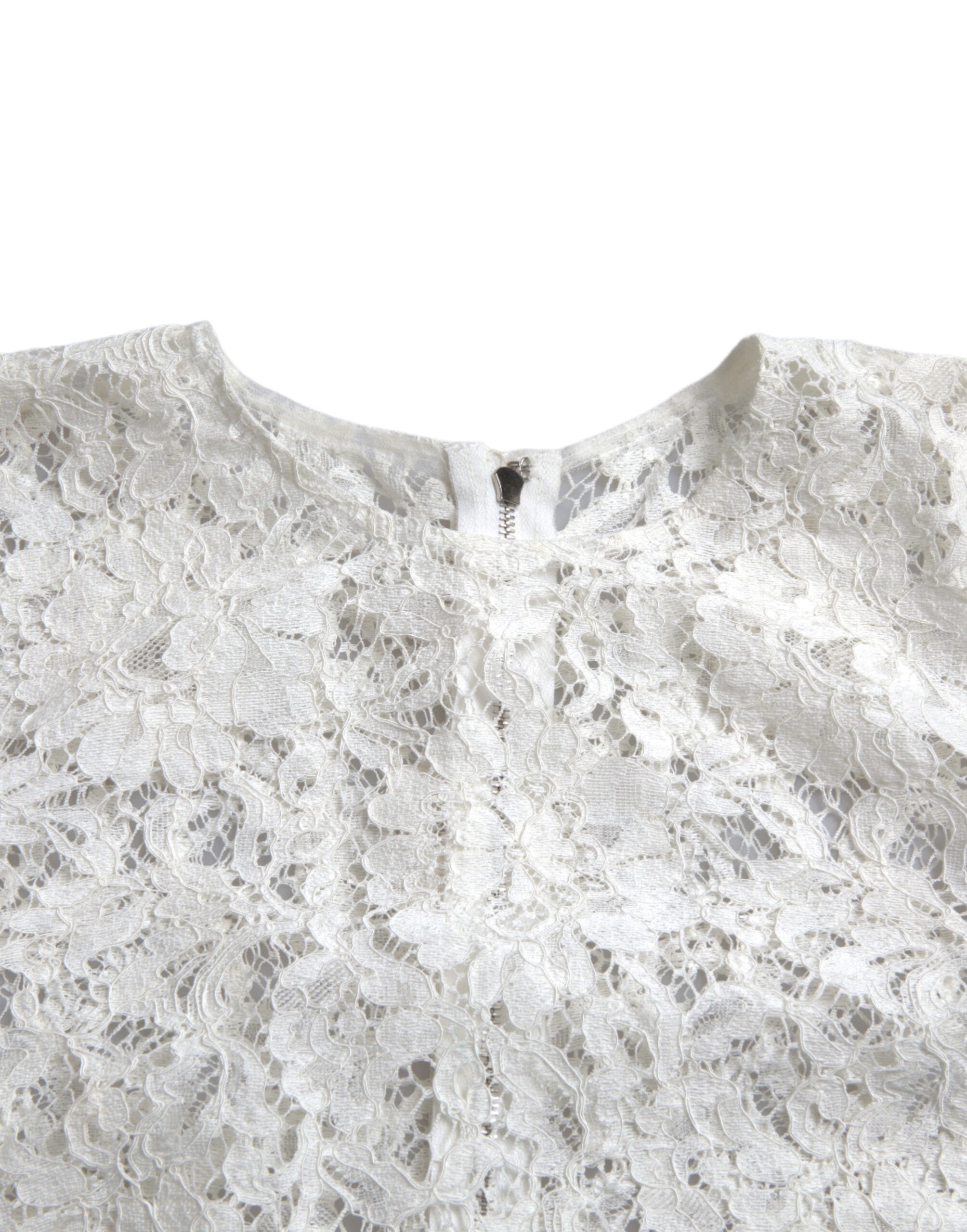 Blusa Dolce & Gabbana de algodón blanco con estampado floral y escote redondo-6